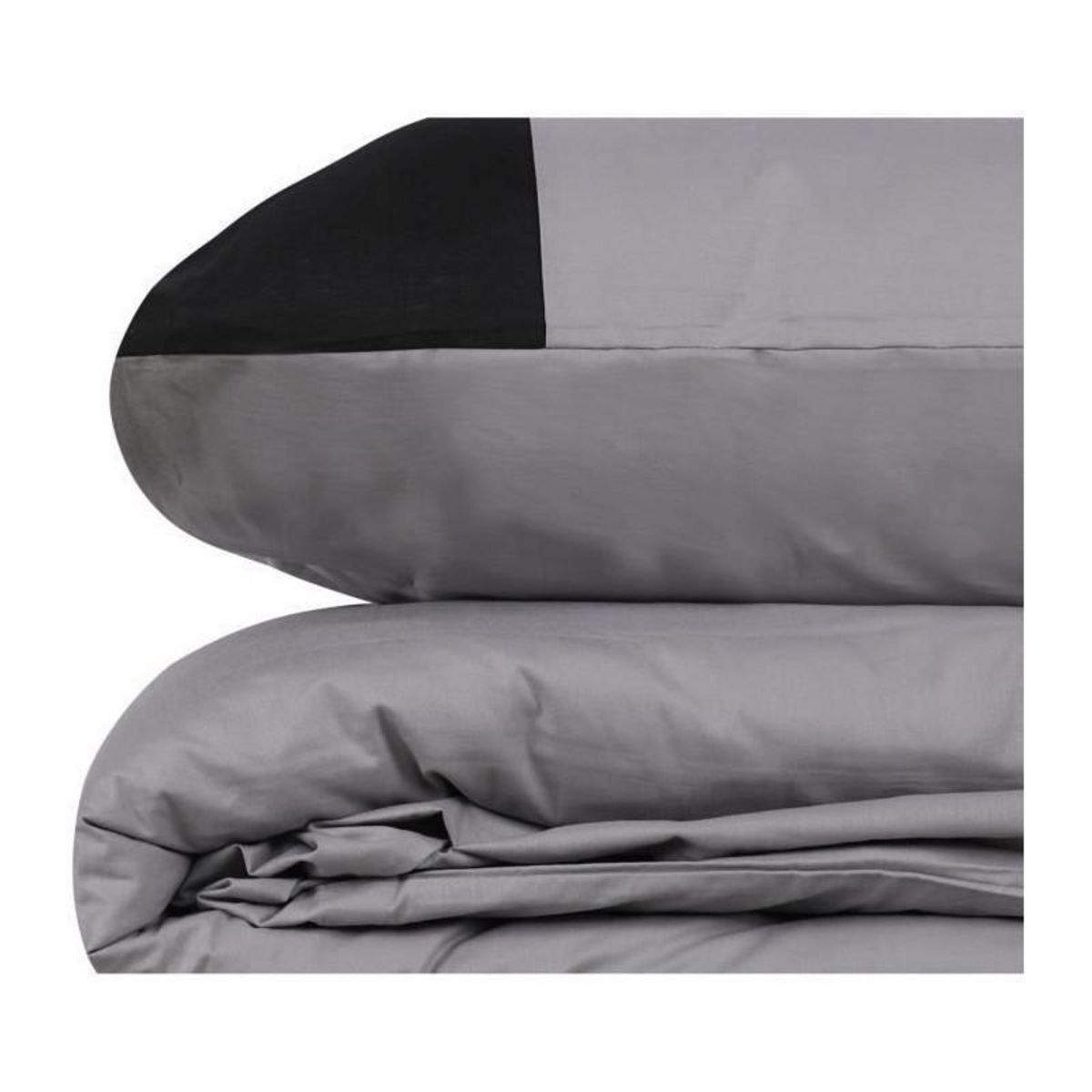 GENERIQUE Parure de lit - 129CTN62692 - 1 housse de couette 220 x 240 cm + 2 taies d'oreiller 60 x 60 cm - 100% coton ranforcé - Gris