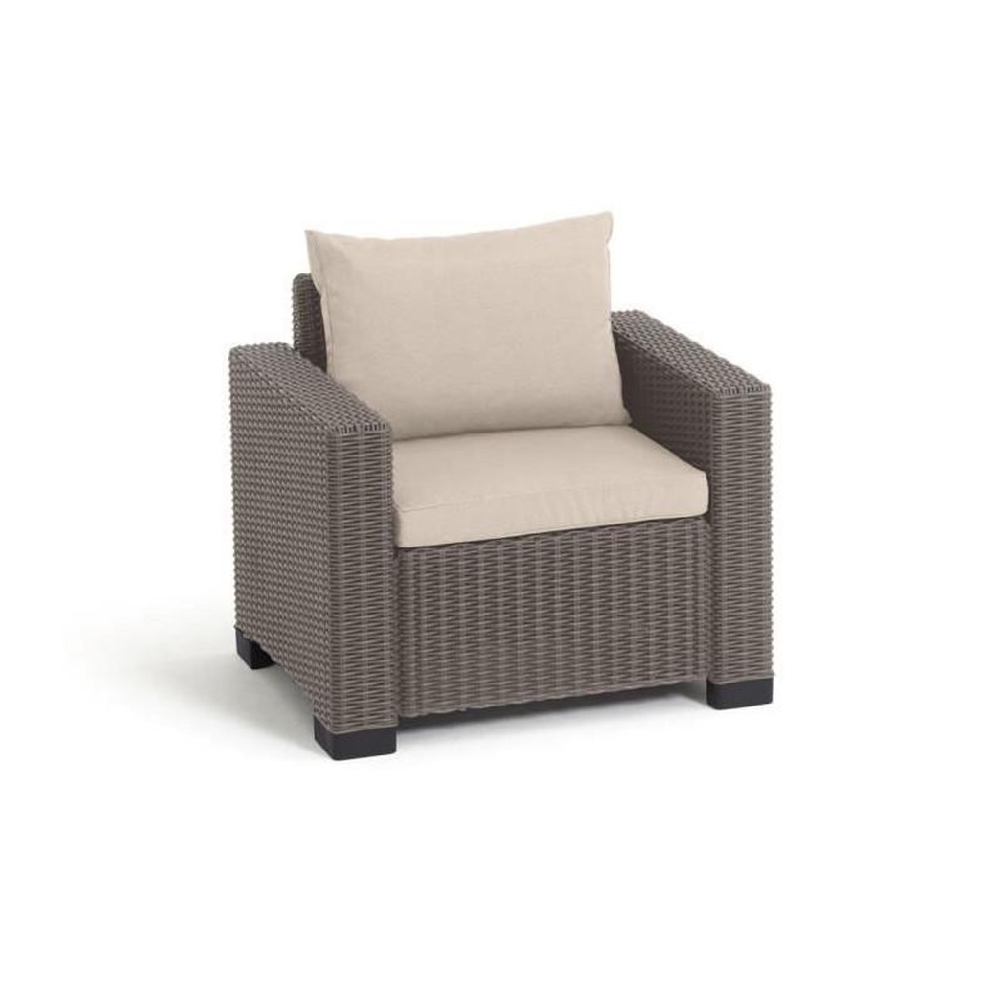 Voir la diapositive 3 : ALLIBERT by KETER Salon de jardin en imitation resine tressee ALLIBERT avec table basse  - 5 personnes - California - Beige