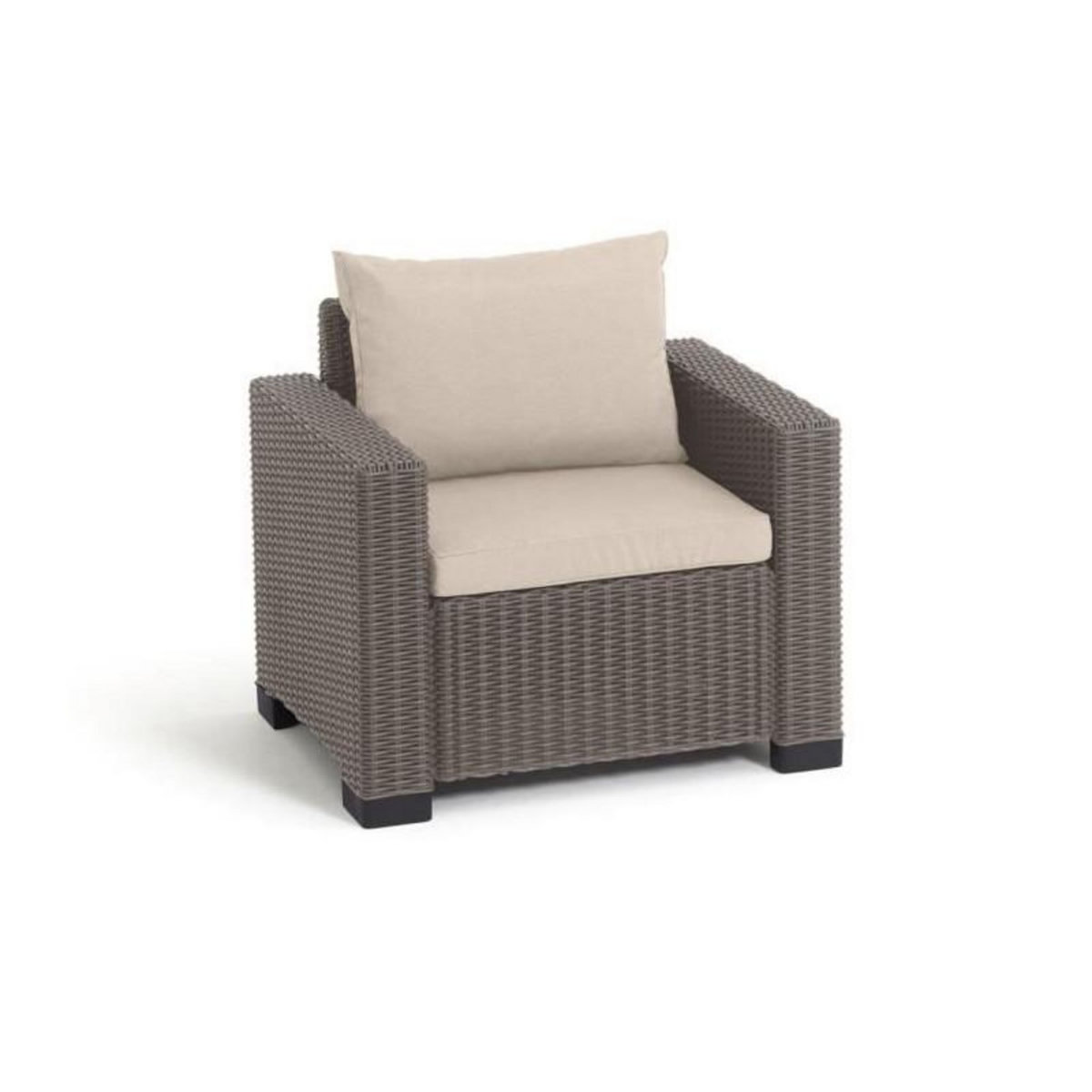 ALLIBERT by KETER Salon de jardin en imitation resine tressee ALLIBERT avec table basse  - 5 personnes - California - Beige