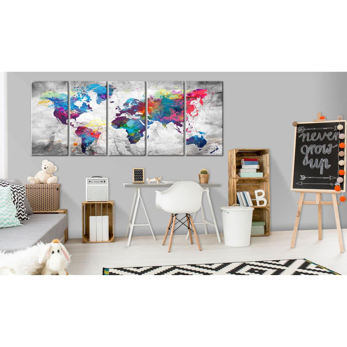 Paris Prix Tableau Imprimé  World Map : Spilt Paint