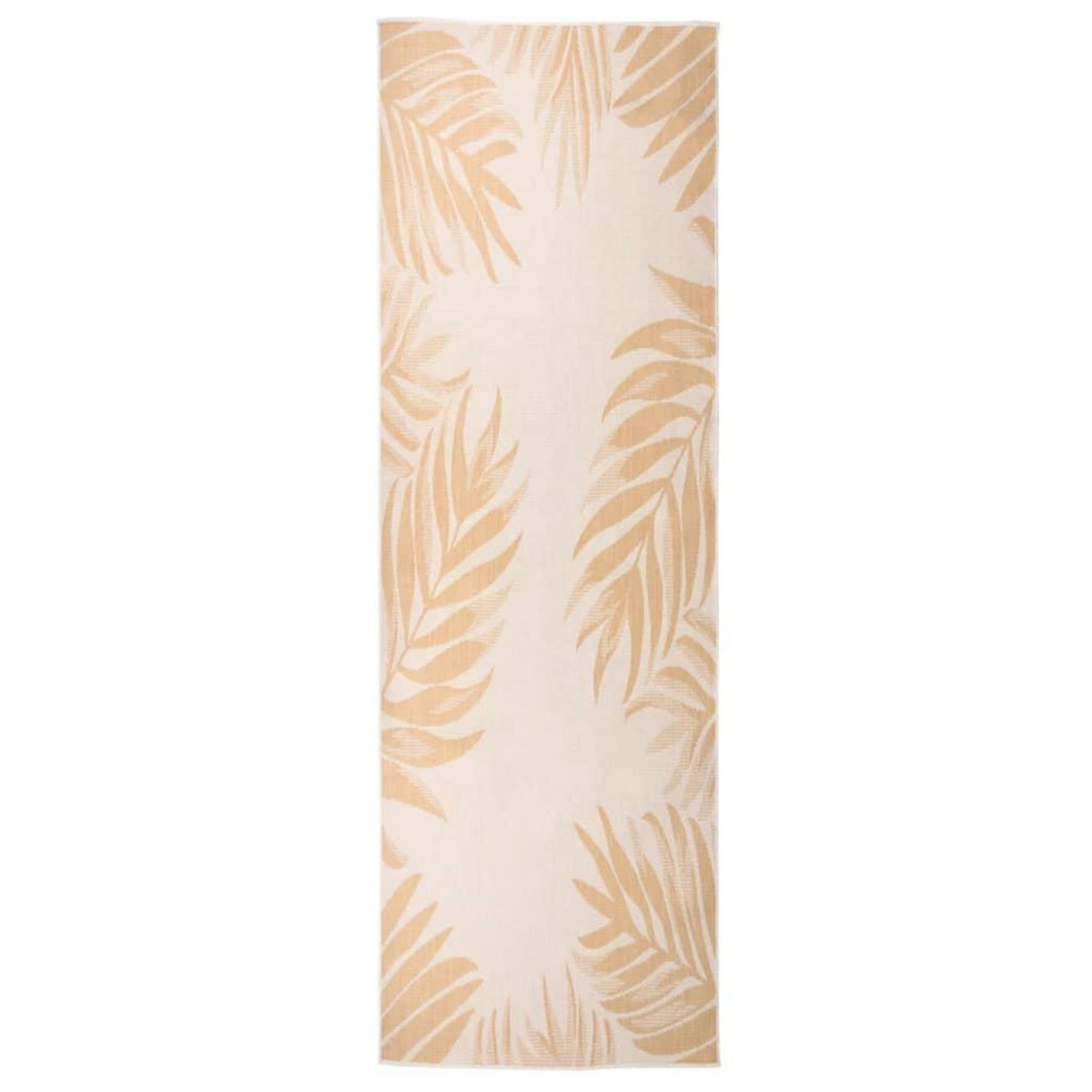 VIDAXL Tapis a tissage plat d'exterieur 80x250 cm Motif de feuille