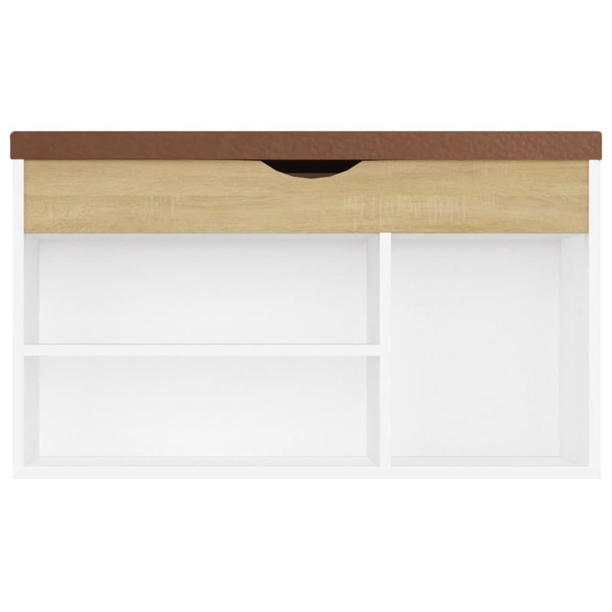 Voir la diapositive 5 : VIDAXL Banc a chaussures et coussin Blanc chene sonoma Bois ingenierie