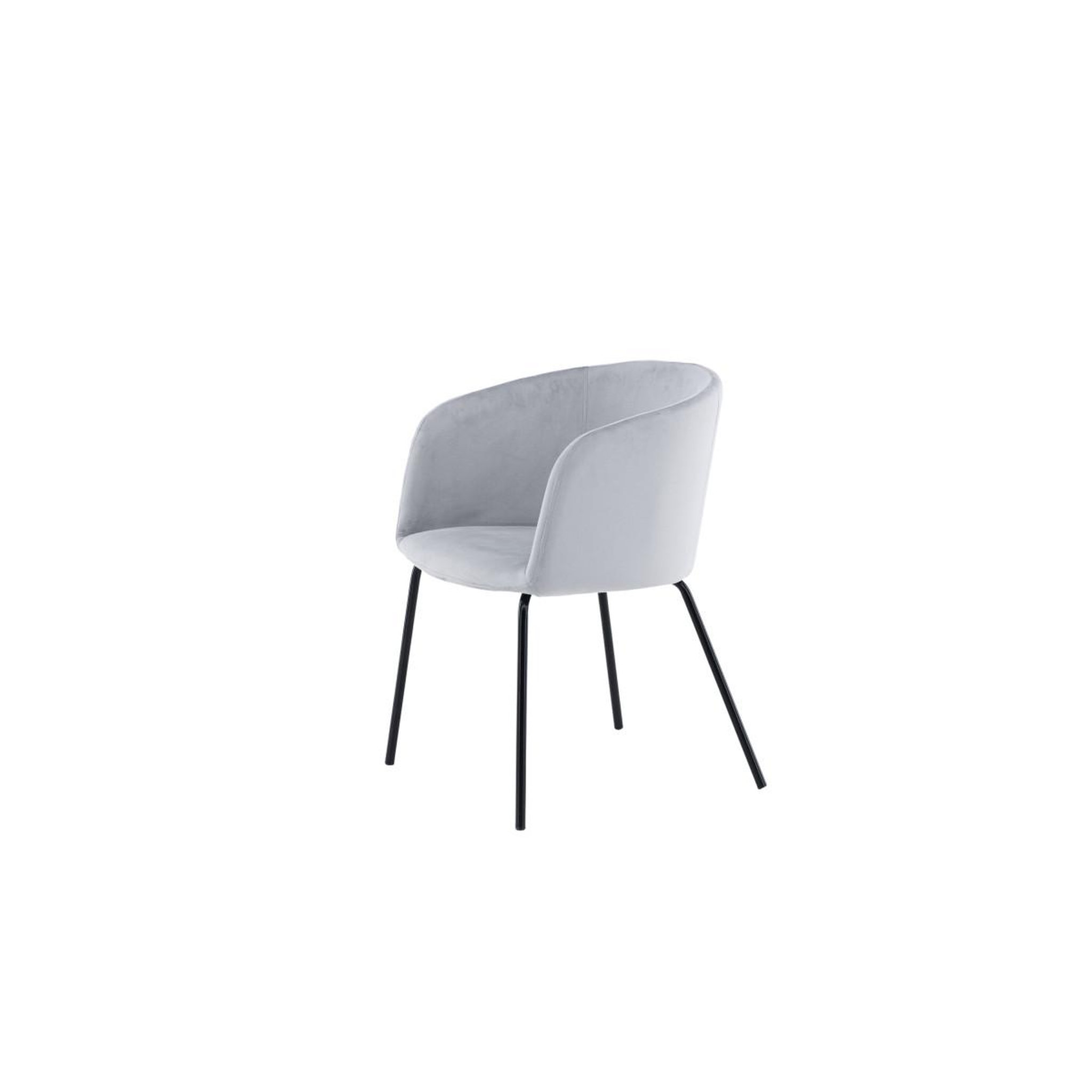 Voir la diapositive 4 : Paris Prix Chaise en velours  berit  78cm gris & noir