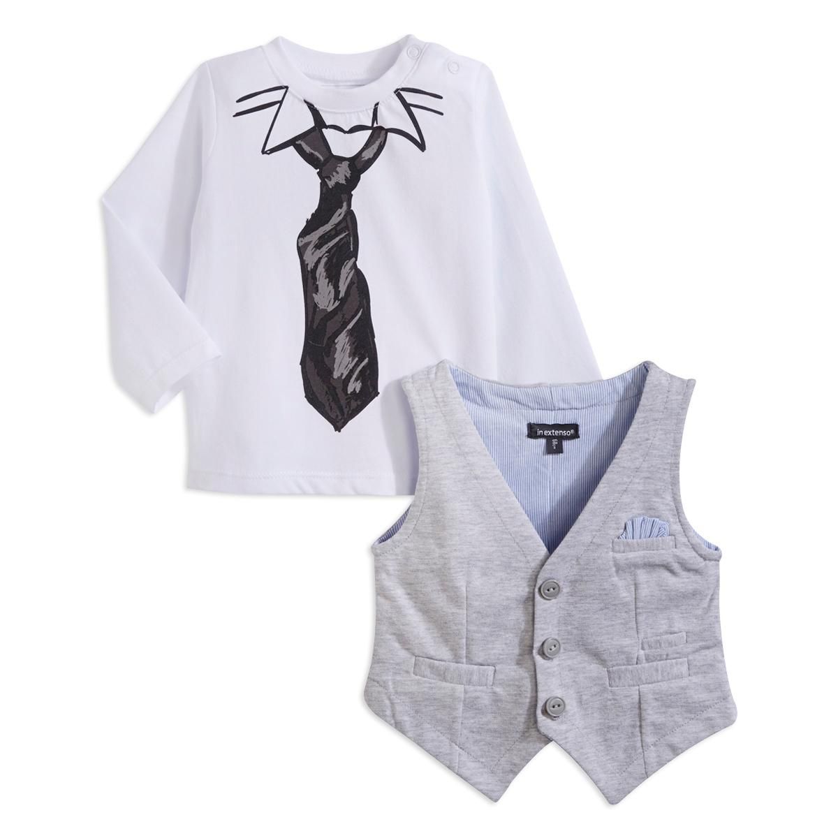 IN EXTENSO Tee-shirt manches courtes + gilet sans manches