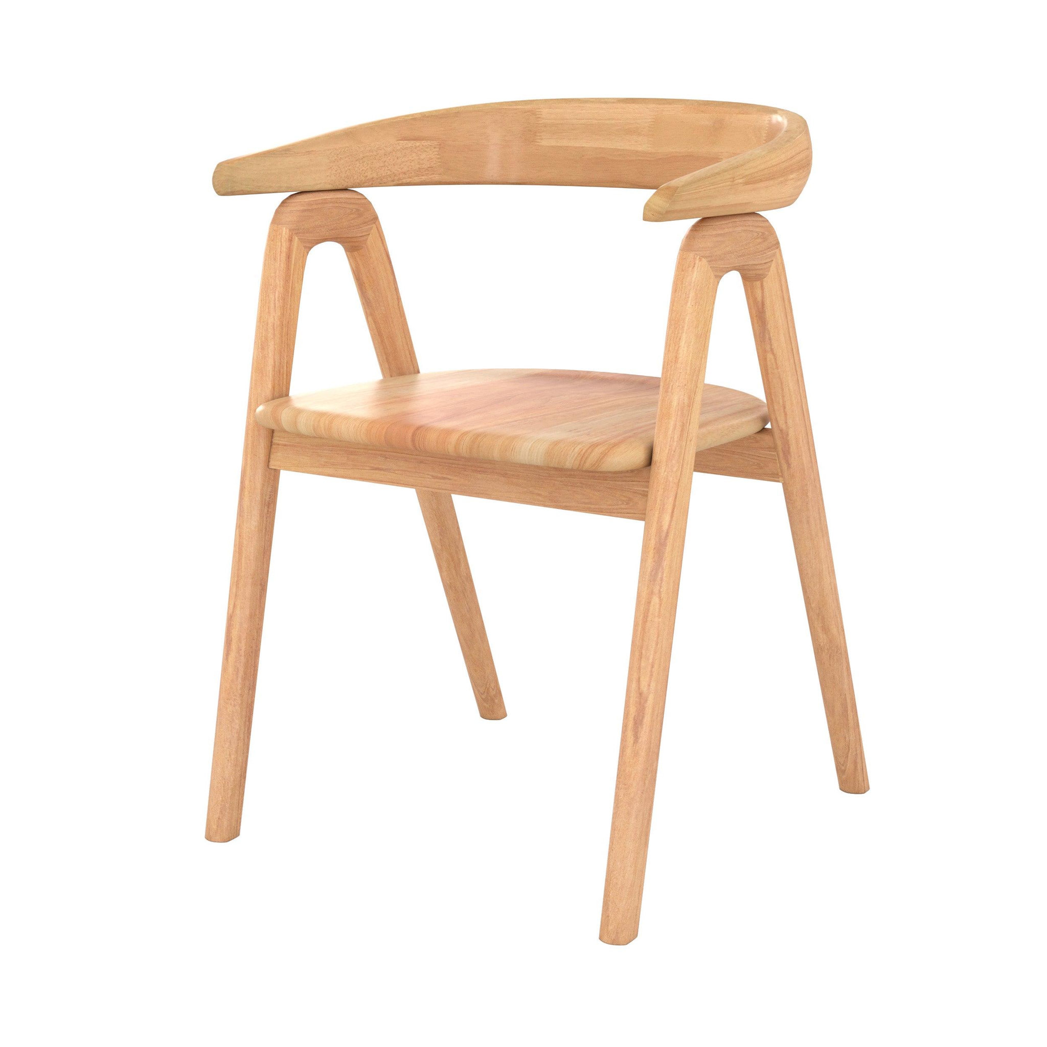 MAISON PAVANE Chaise en bois d'hévéa clair avec accoudoirs-hawa