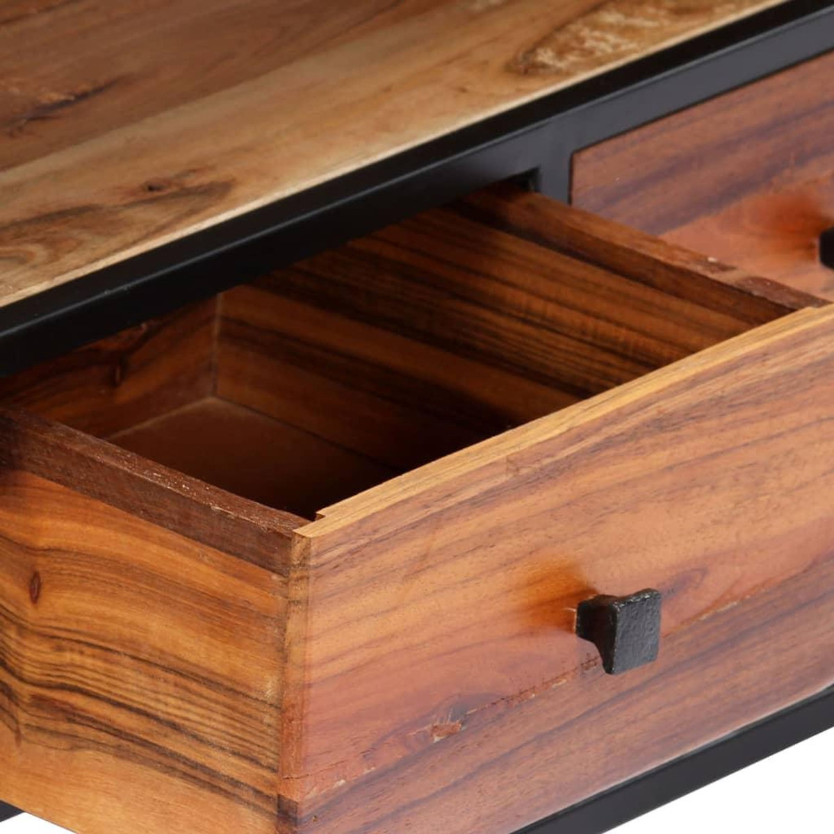 VIDAXL Meuble TV 120 x 30 x 40 cm Bois de recuperation massif et acier