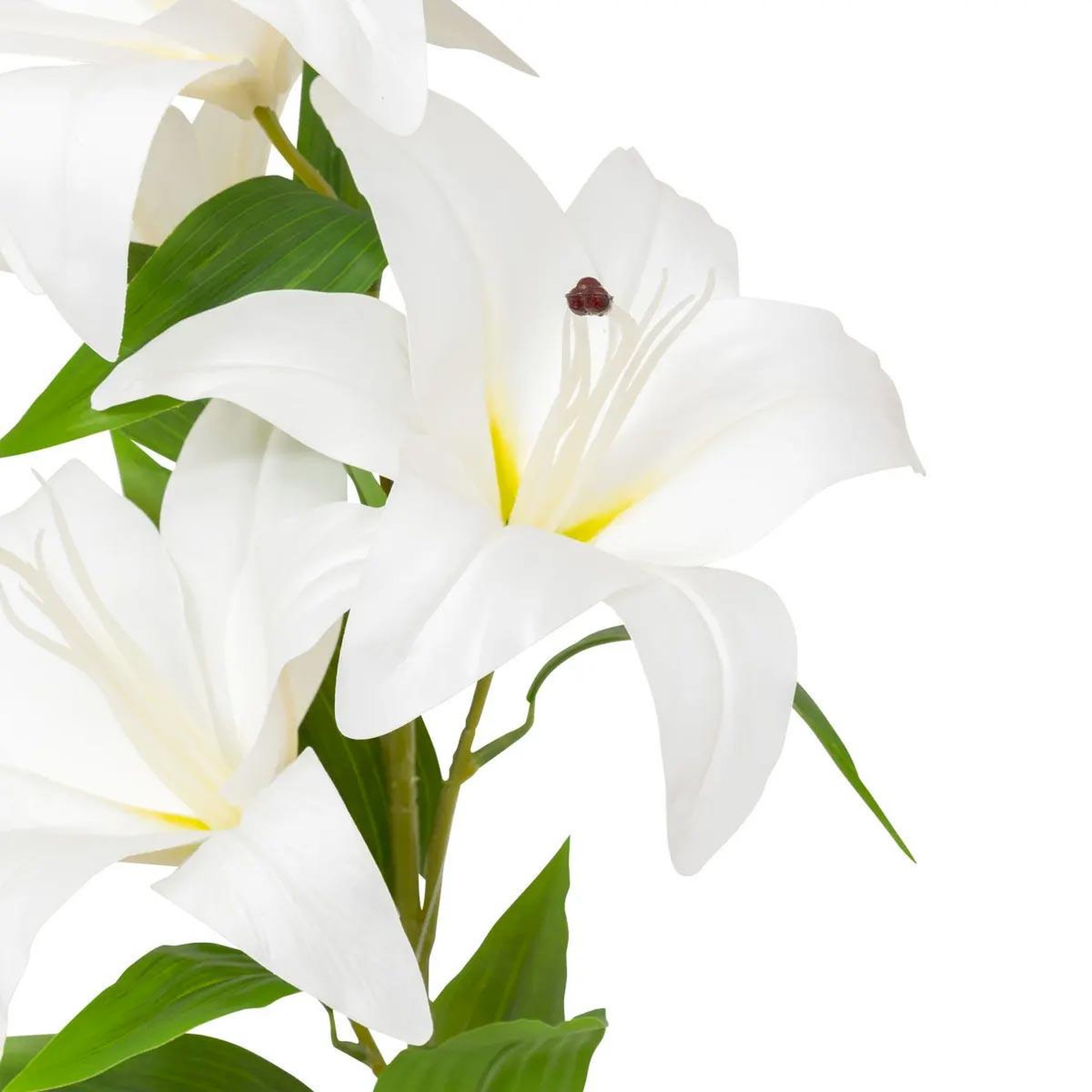 Voir la diapositive 2 : ATMOSPHERA Tige Artificielle 4 Lys  Jago  80cm Blanc