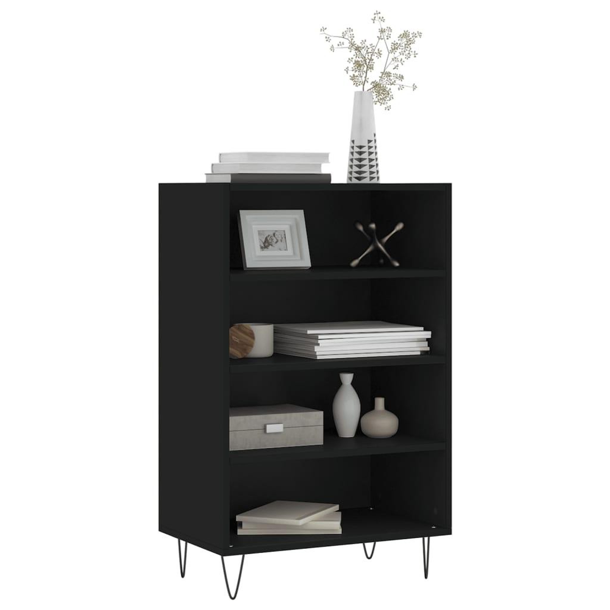 Voir la diapositive 3 : VIDAXL Buffet haut noir 57x35x90 cm bois d'ingenierie