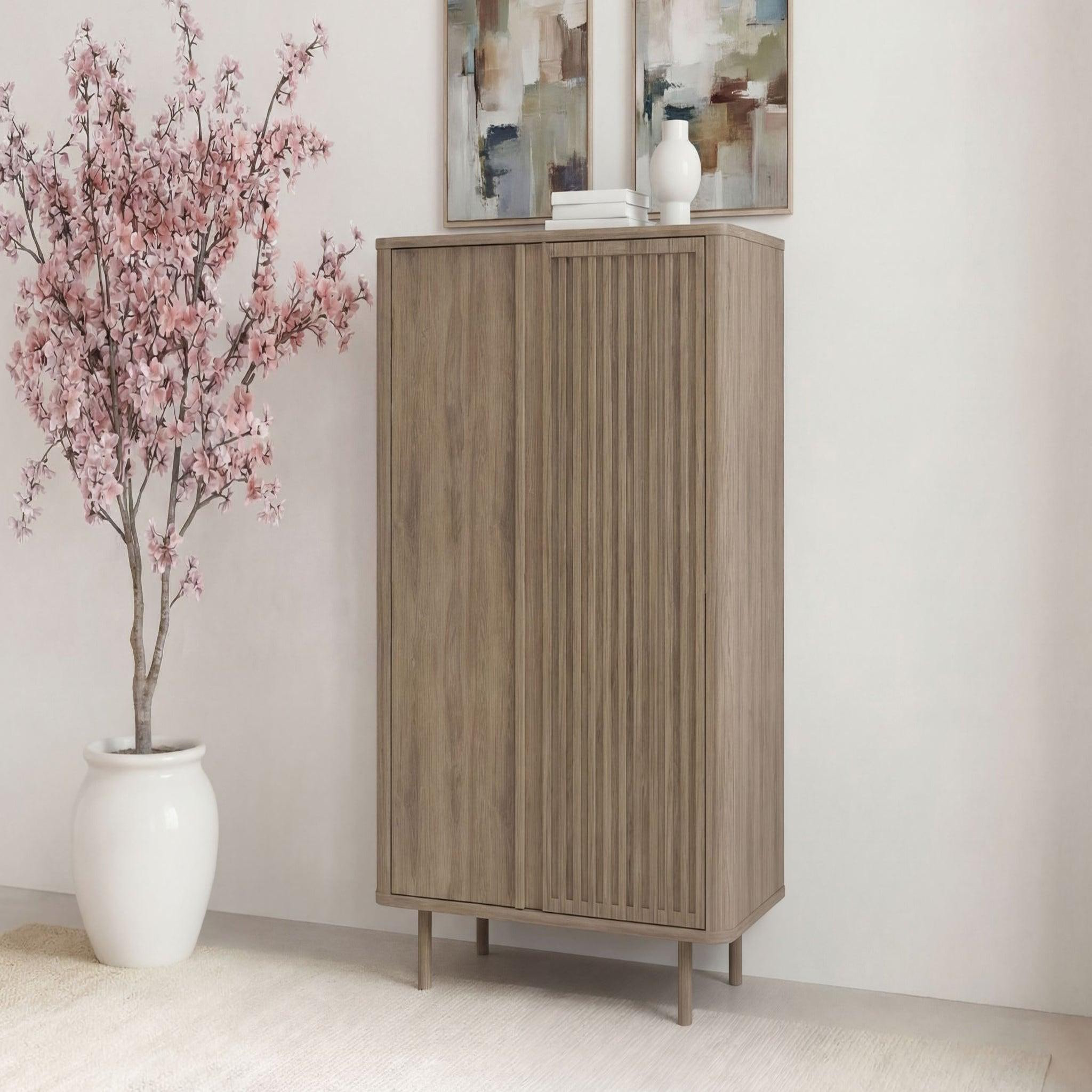 Voir la diapositive 3 : CASANOVA PARIS BLOOM - Commode 2 tiroirs 86cm en mélamine - Chêne clair