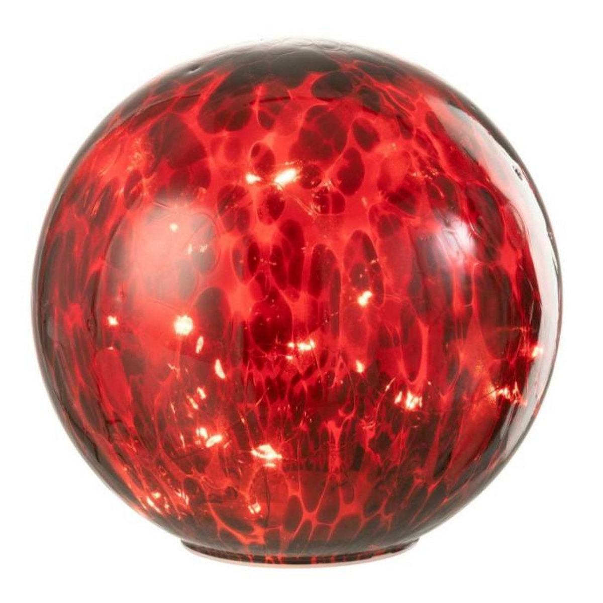 Paris Prix Boule Led en Verre Tacheté  Preston  20cm Rouge