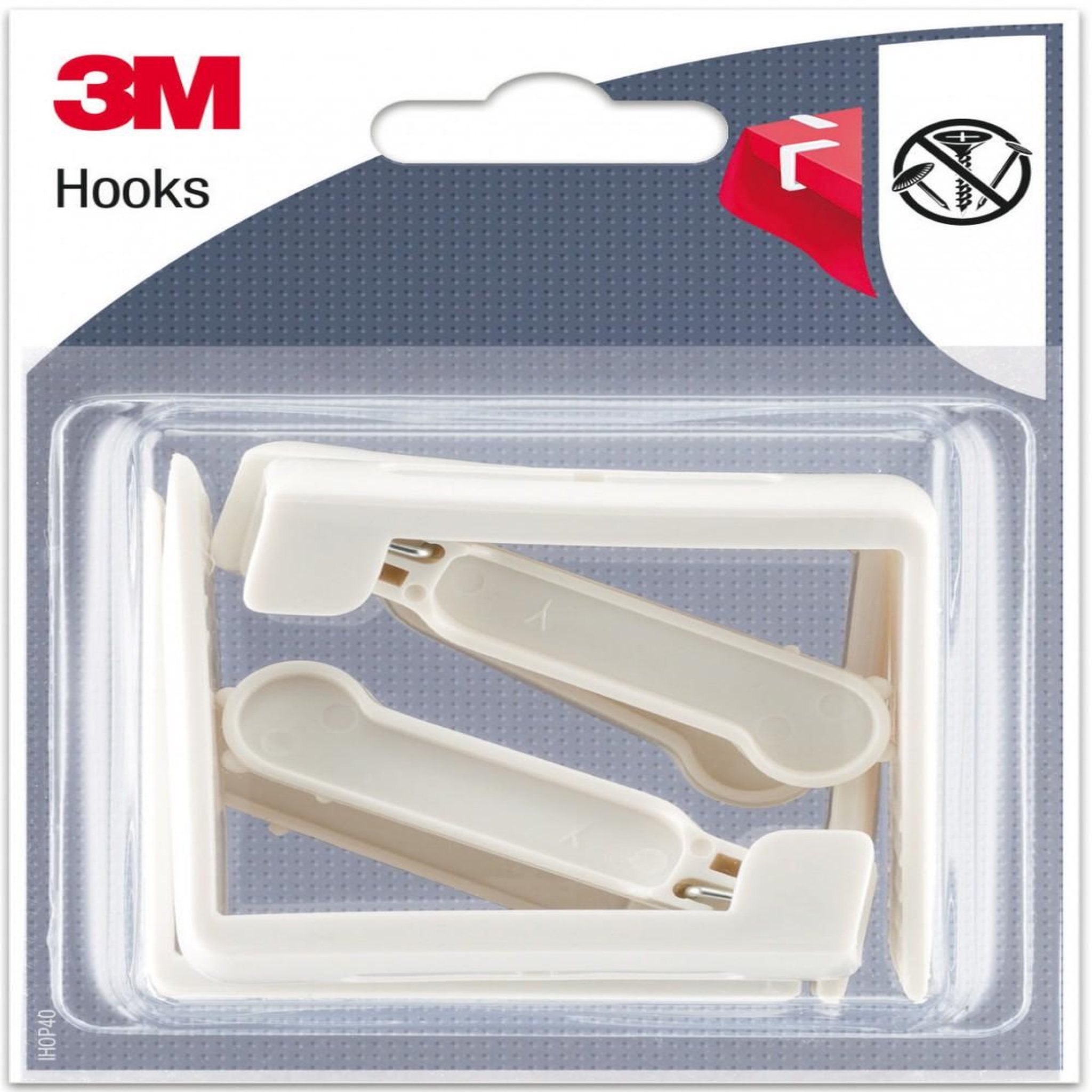 3M Lot de 4 crochets à clipser 3M, blanc
