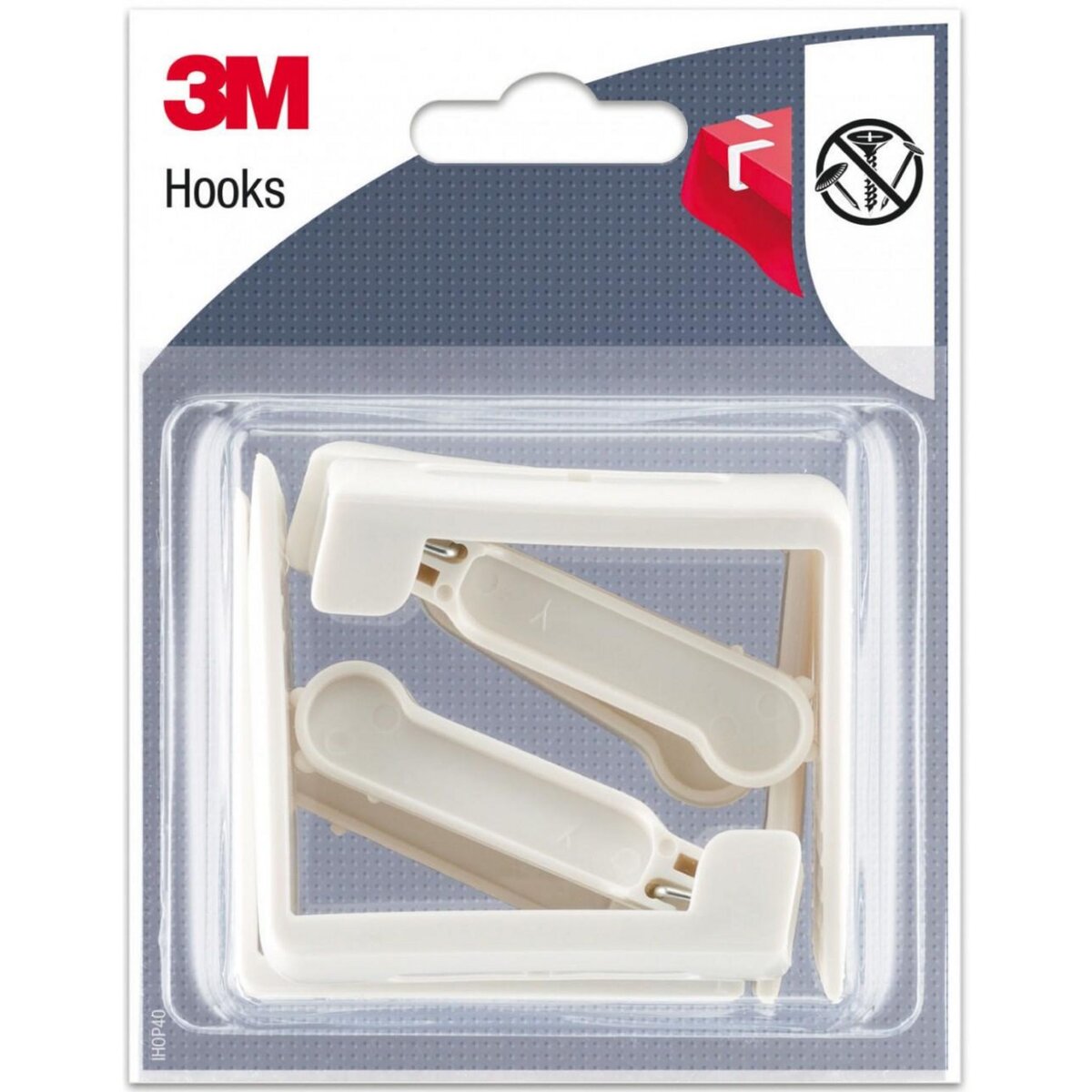 3M Lot de 4 crochets à clipser 3M, blanc
