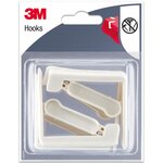 3M Lot de 4 crochets à clipser 3M, blanc