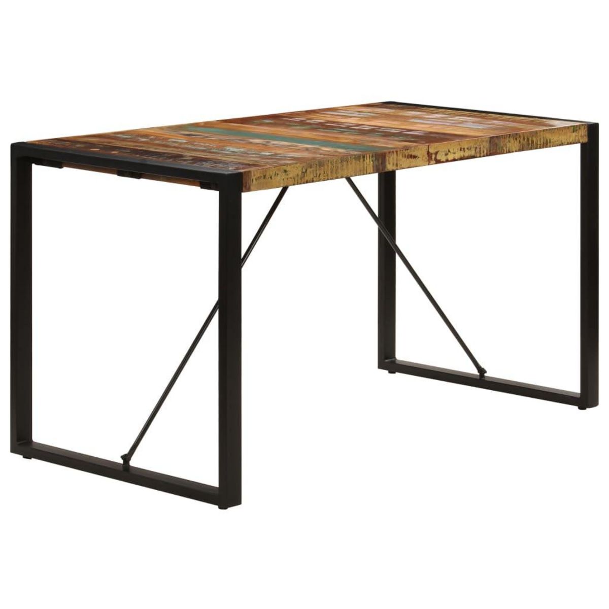 VIDAXL Table a manger 140x70x75 cm Bois de recuperation massif