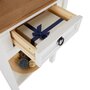 IDIMEX Table console CAMPO table d'appoint en bois style mexicain avec 1 tiroir et 1 étagère, en pin massif lasuré blanc et brun