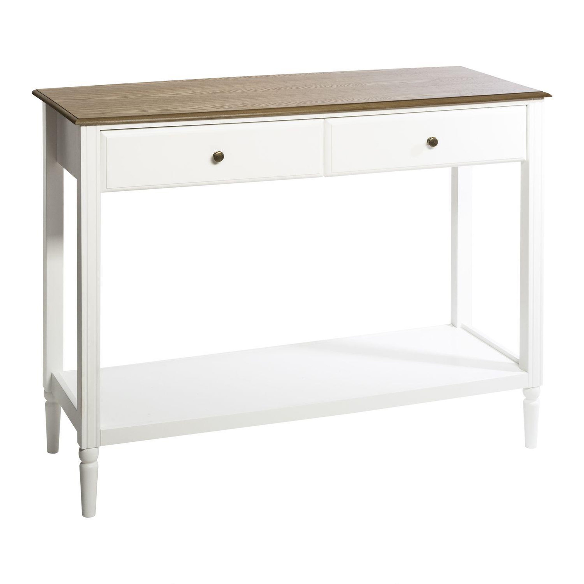 ATMOSPHERA Console design bois solen - l. 110 x h. 85 cm - blanc