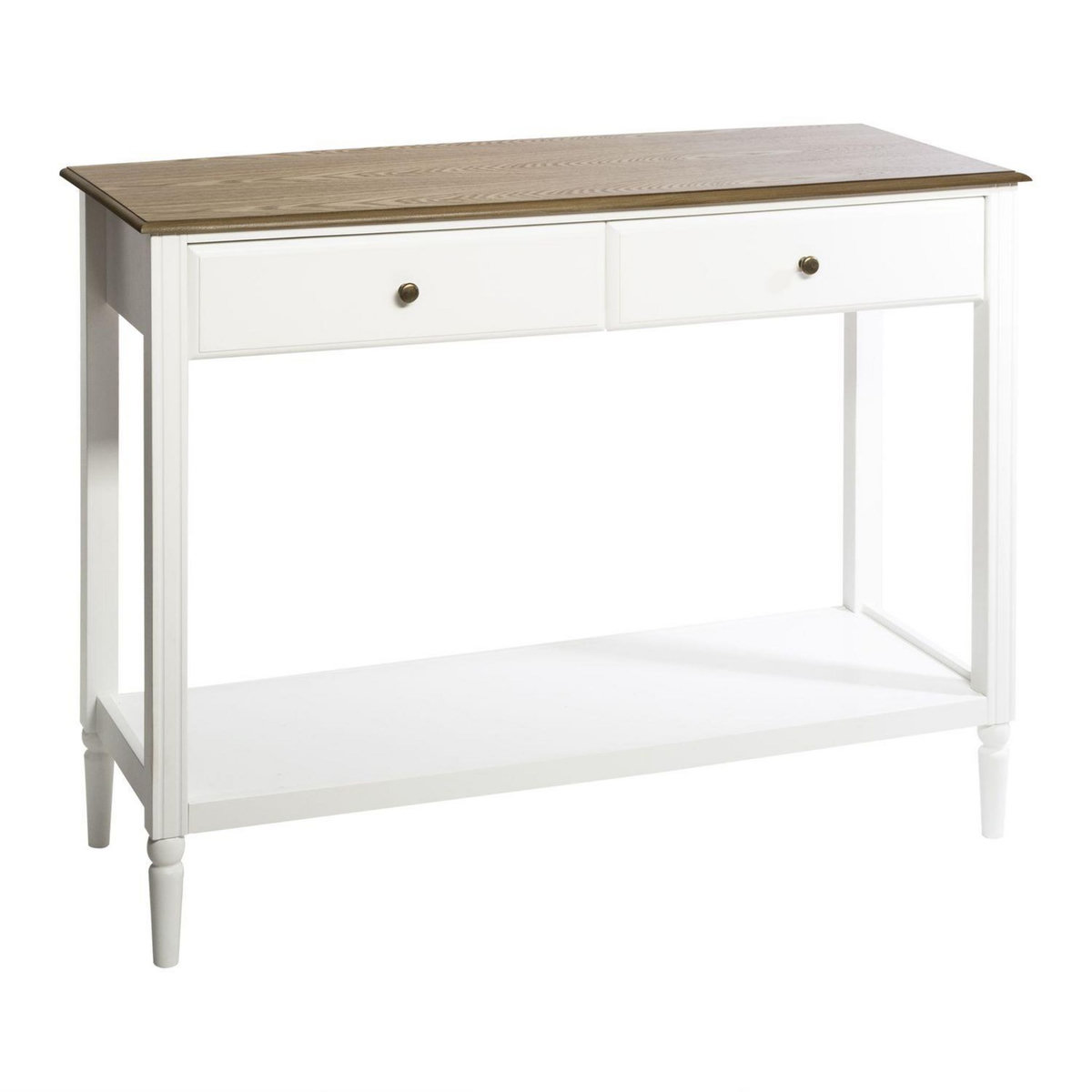 ATMOSPHERA Console design bois Solen - L. 110 x H. 85 cm - Blanc