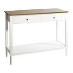 ATMOSPHERA Console design bois Solen - L. 110 x H. 85 cm - Blanc