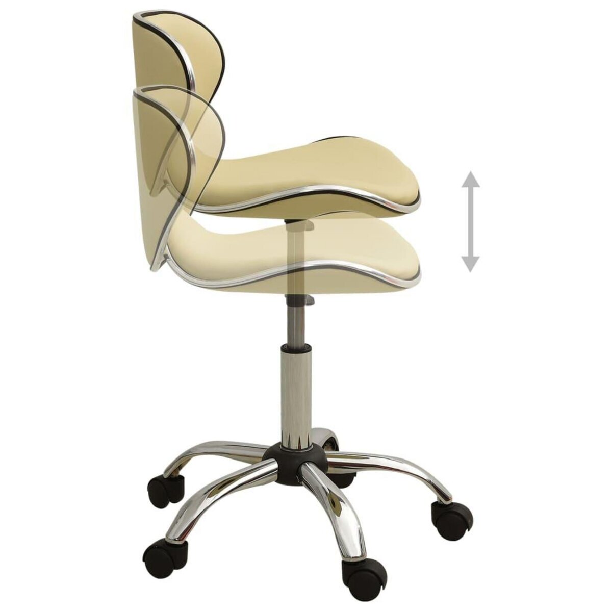 VIDAXL Chaise de bureau Creme Similicuir