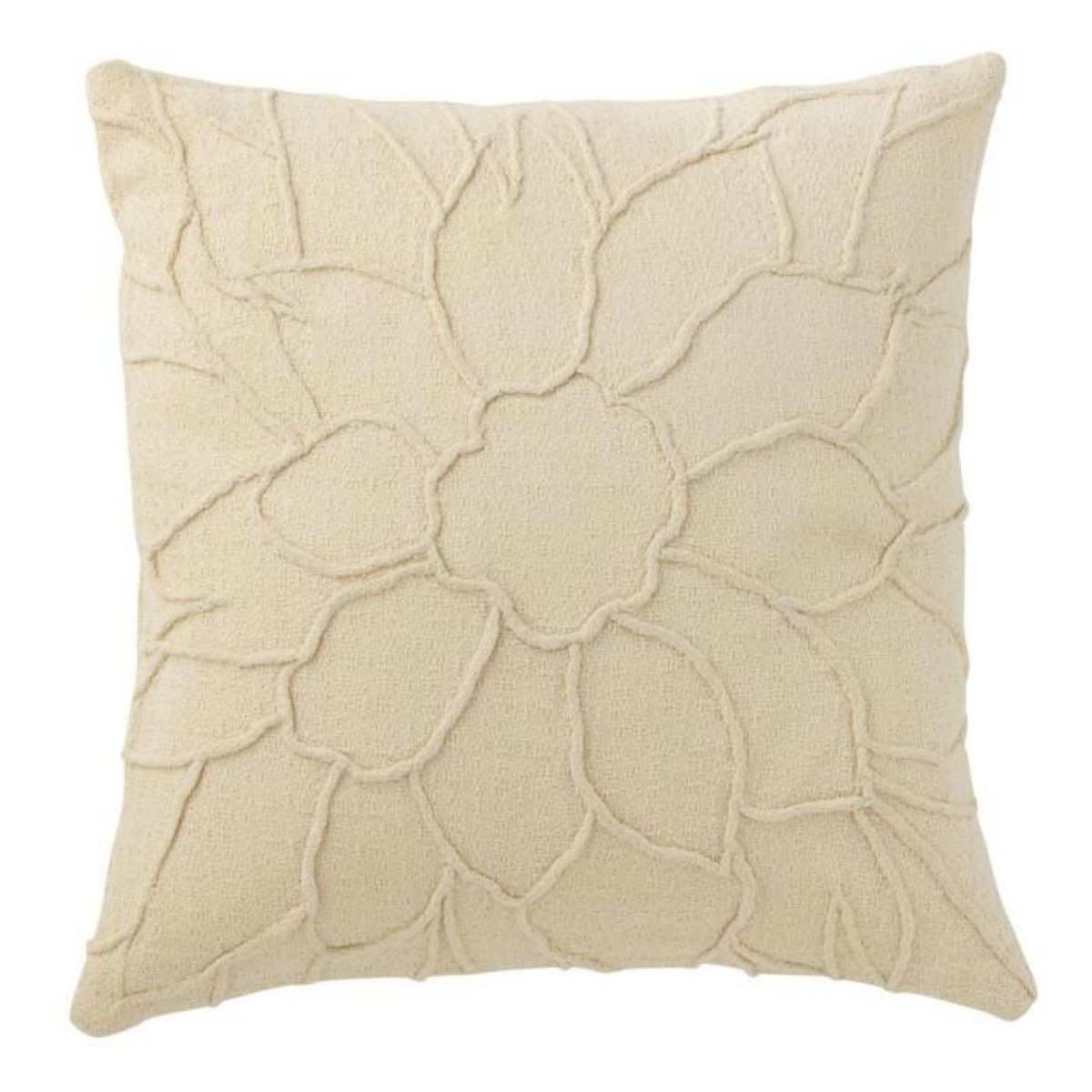 Paris Prix Coussin Déco  Fleur  43x43cm Blanc