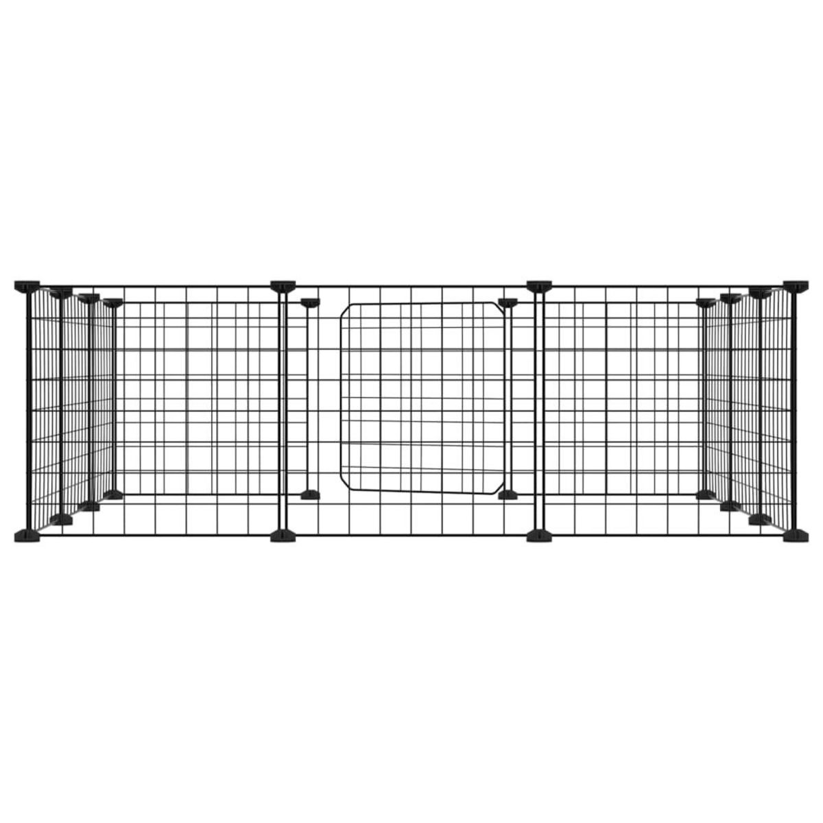 VIDAXL Cage animaux de compagnie a 12 panneaux et porte Noir 35x35 cm