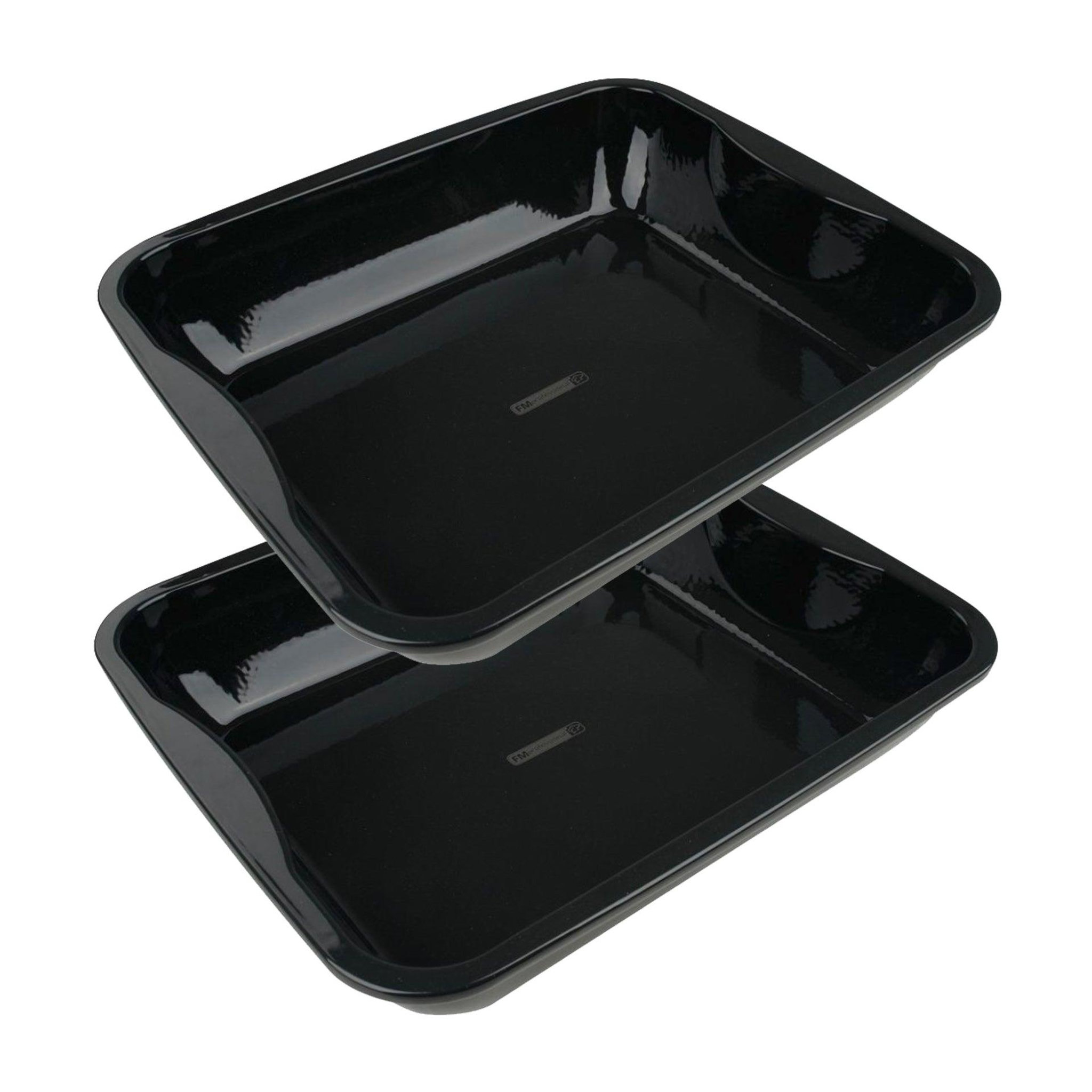FM PROFESSIONAL Lot de 2 plats à four en acier émaillé 40 x 34 cm fm professional barbecue