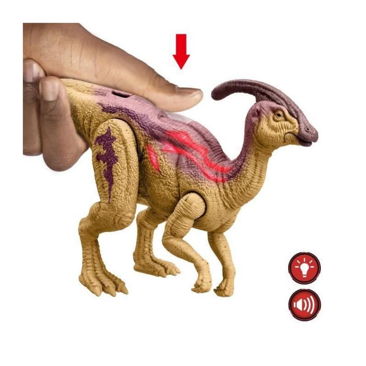 MATTEL Jurassic World-Parasaurolophus Rugissement Féroce-Figurine articulée HTK75