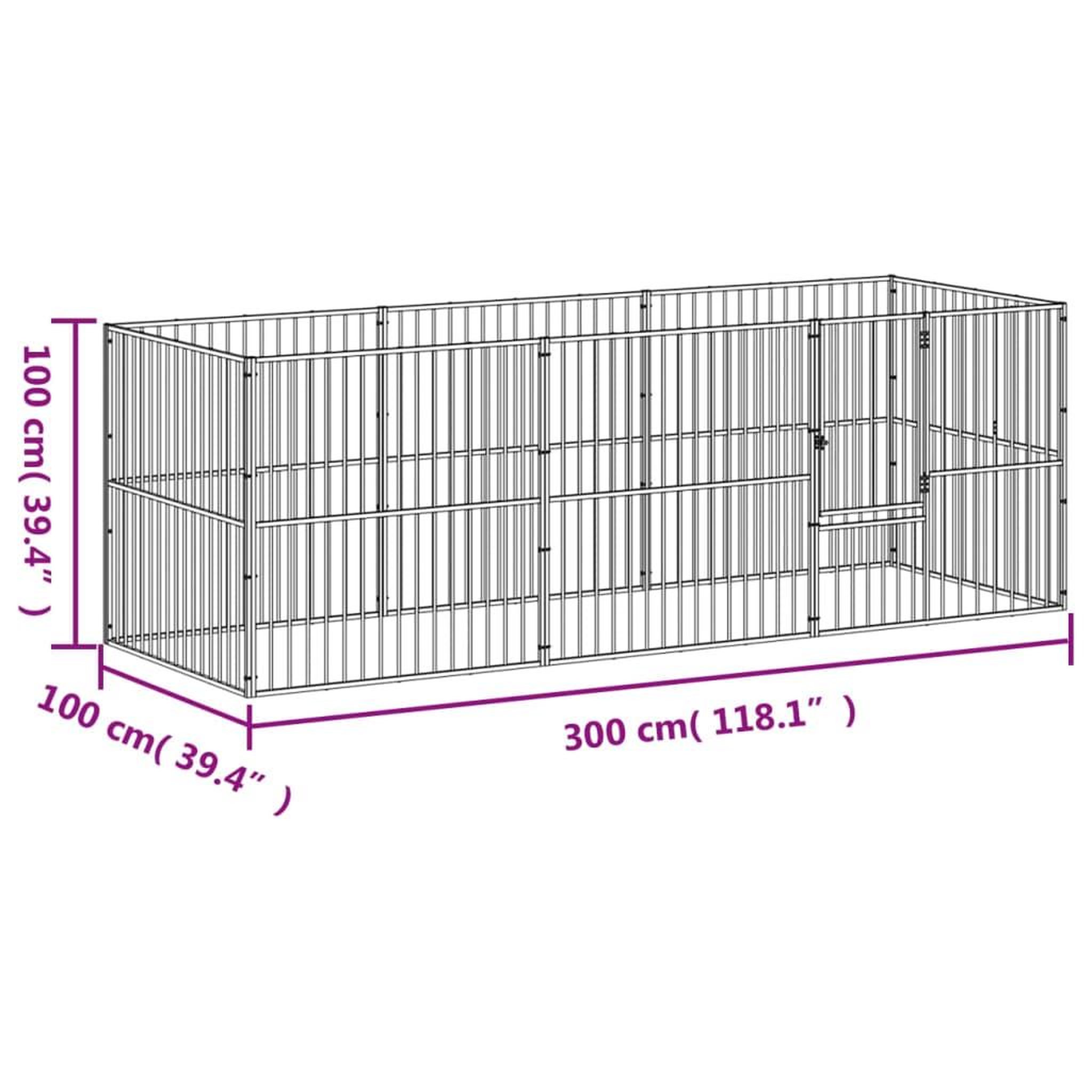 Voir la diapositive 6 : VIDAXL Parc pour chien 8 panneaux noir acier galvanise