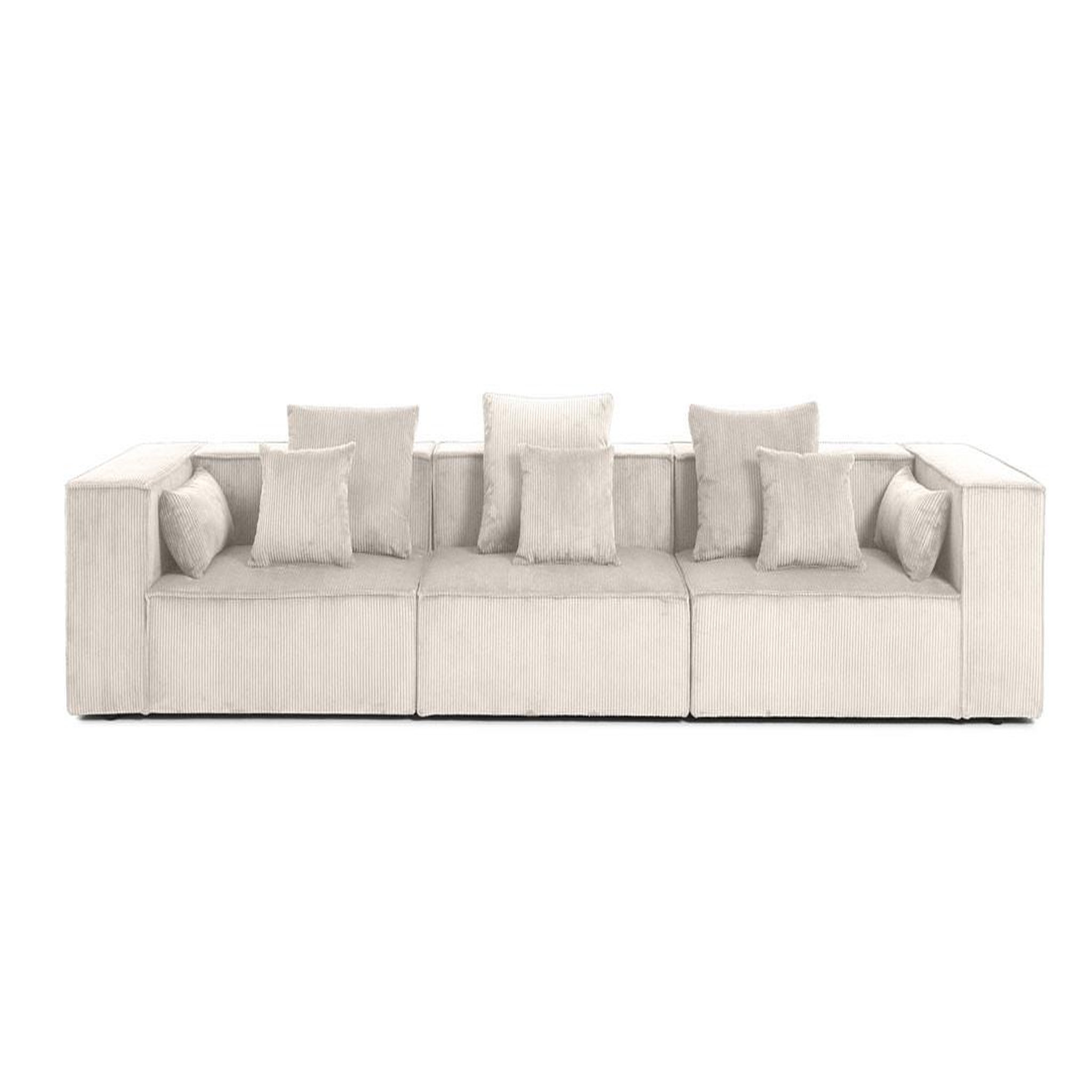 Voir la diapositive 1 : BEST MOBILIER Colombine - canapé modulable droit - 3 places - en velours côtelé