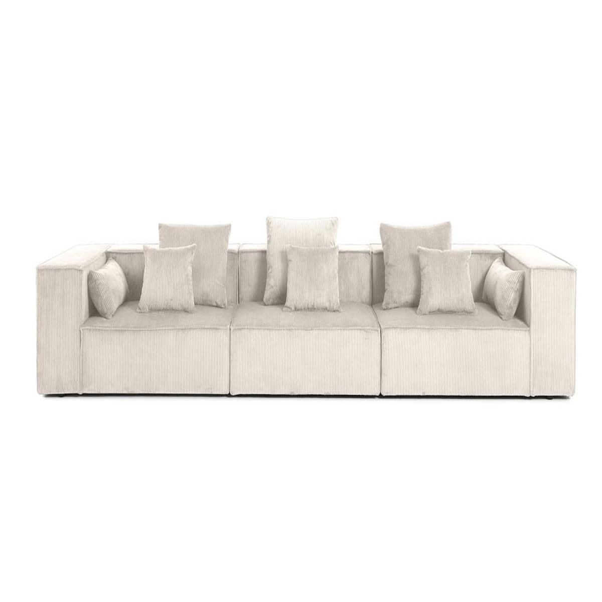 LISA DESIGN Colombine - canapé modulable droit - 3 places - en velours côtelé