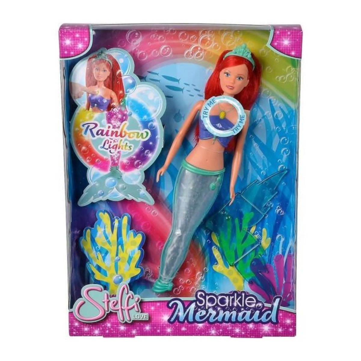 STEFFI LOVE Steffi Love - Sirene luminesue - 29cm - Queue qui change de couleur - Des 3ans