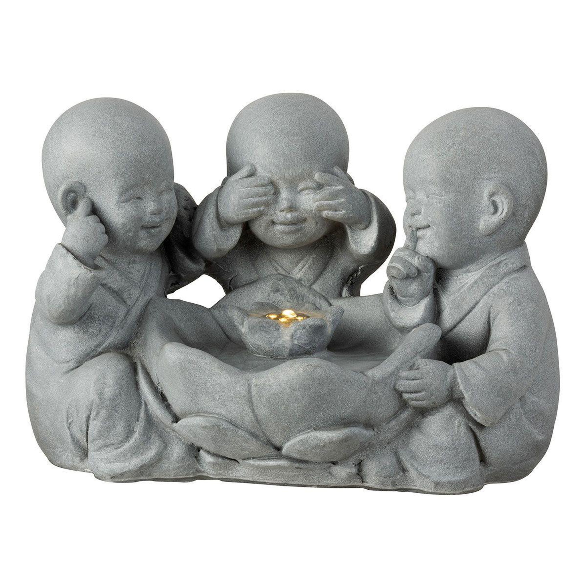 Voir la diapositive 2 : J-LINE Statuette déco  fontaine  42cm gris