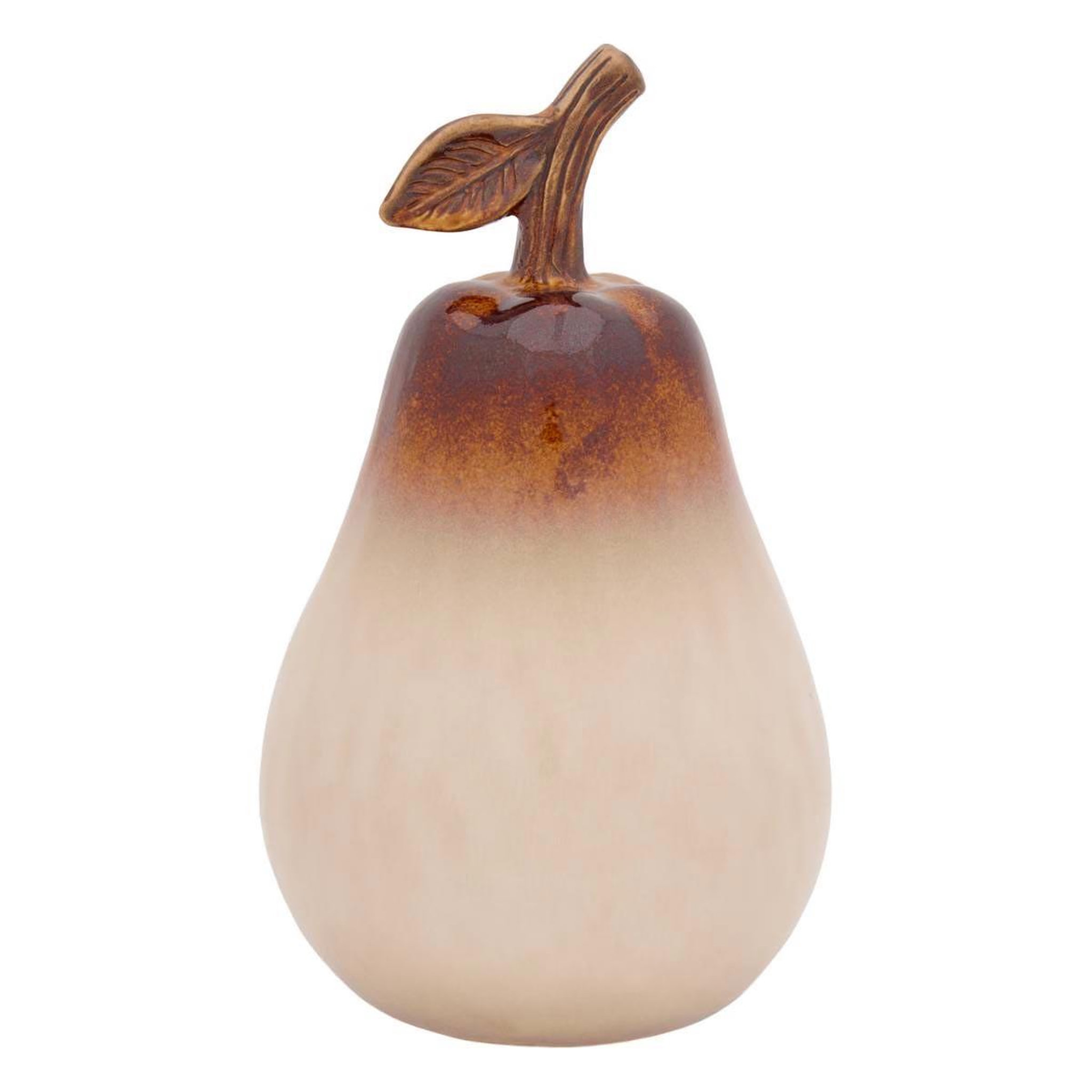 ATMOSPHERA Poire déco en dolomite  lesly  21cm beige