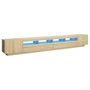 Voir la diapositive 2 : VIDAXL Meuble TV avec lumieres LED Chene sonoma 300x35x40 cm