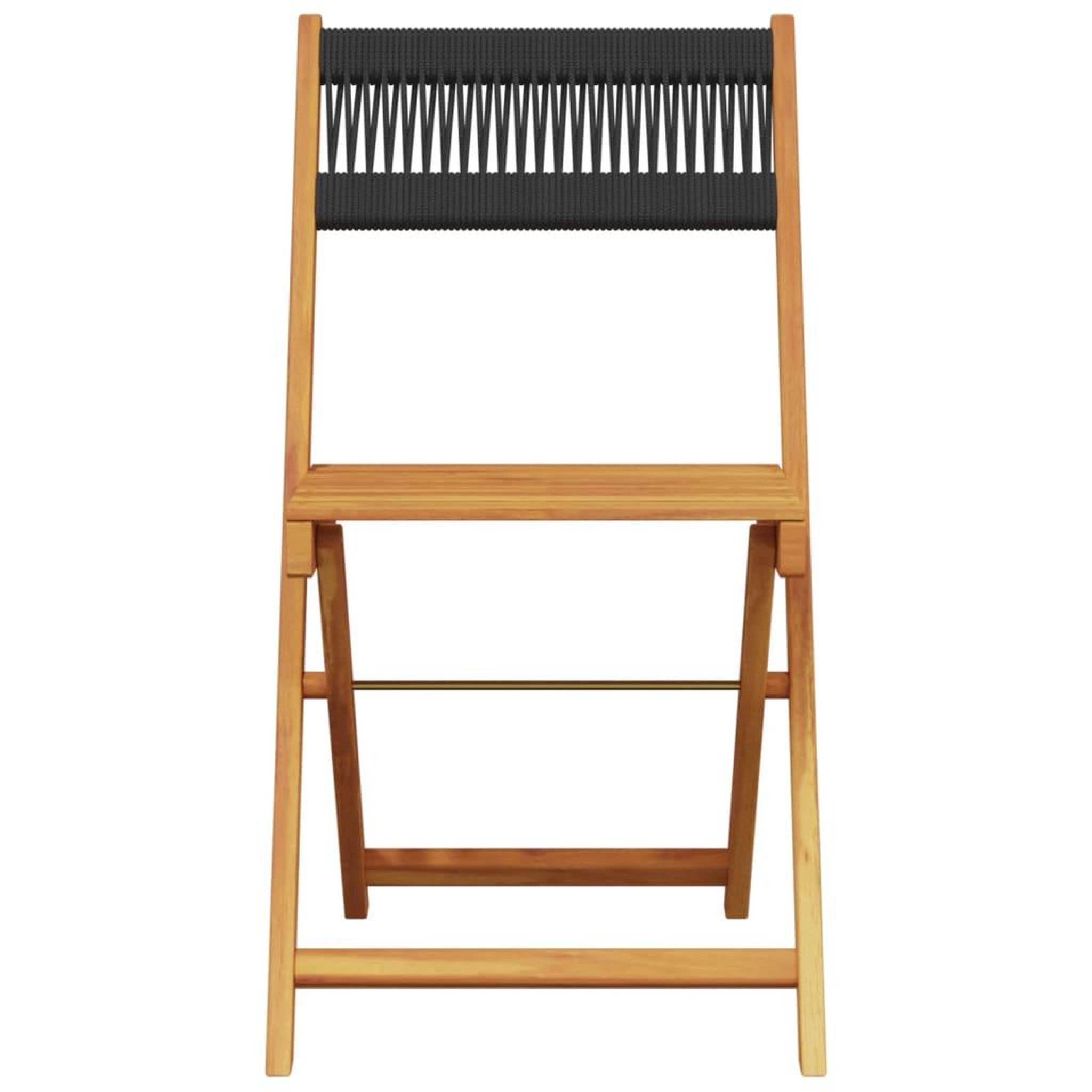 Voir la diapositive 5 : VIDAXL Chaises de bistrot lot de 2 noir bois d'acacia et corde