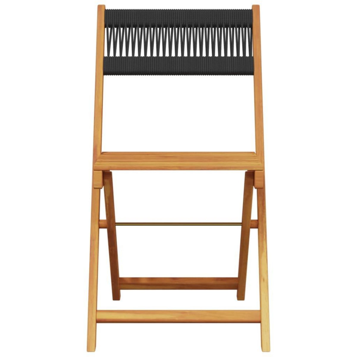 VIDAXL Chaises de bistrot lot de 2 noir bois d'acacia et corde