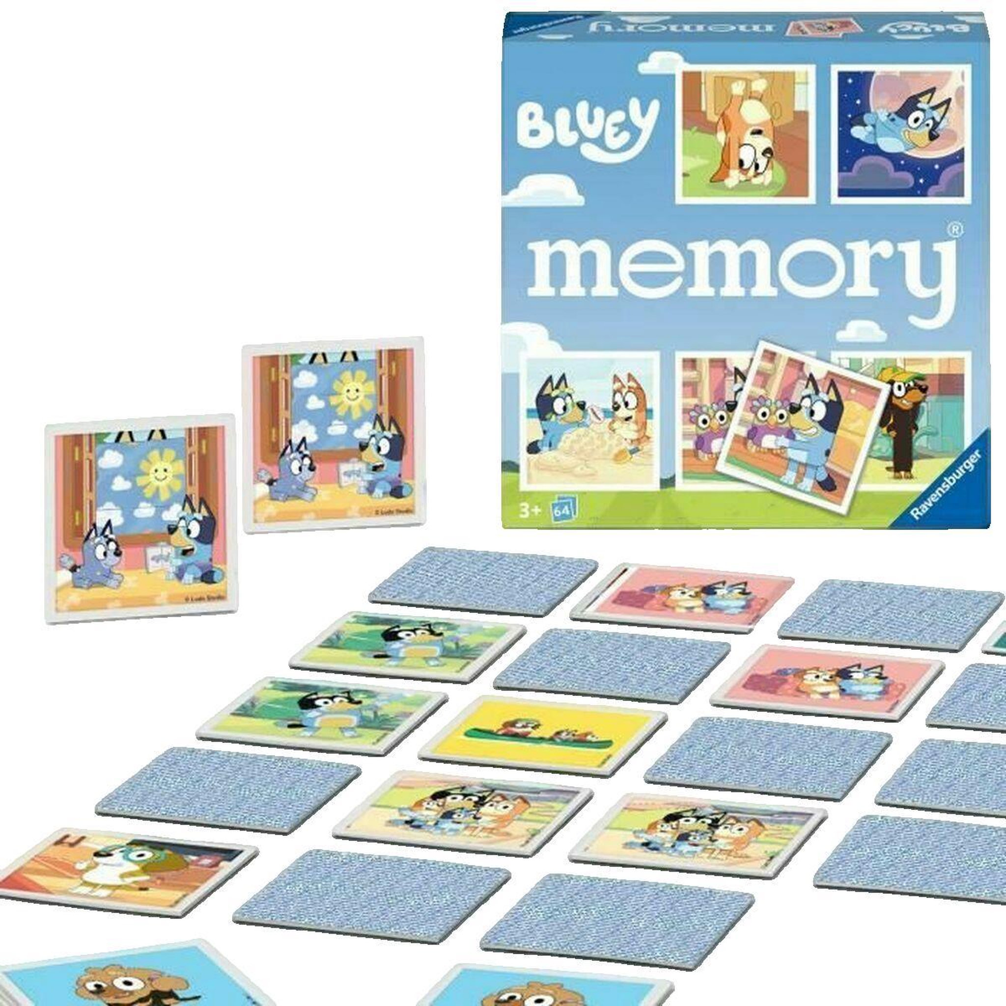 Voir la diapositive 3 : RAVENSBURGER Jeu de mémoire Ravensburger Grand memory Bluey