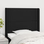 Voir la diapositive 1 : VIDAXL Tete de lit avec oreilles Noir 103x16x118/128 cm Tissu