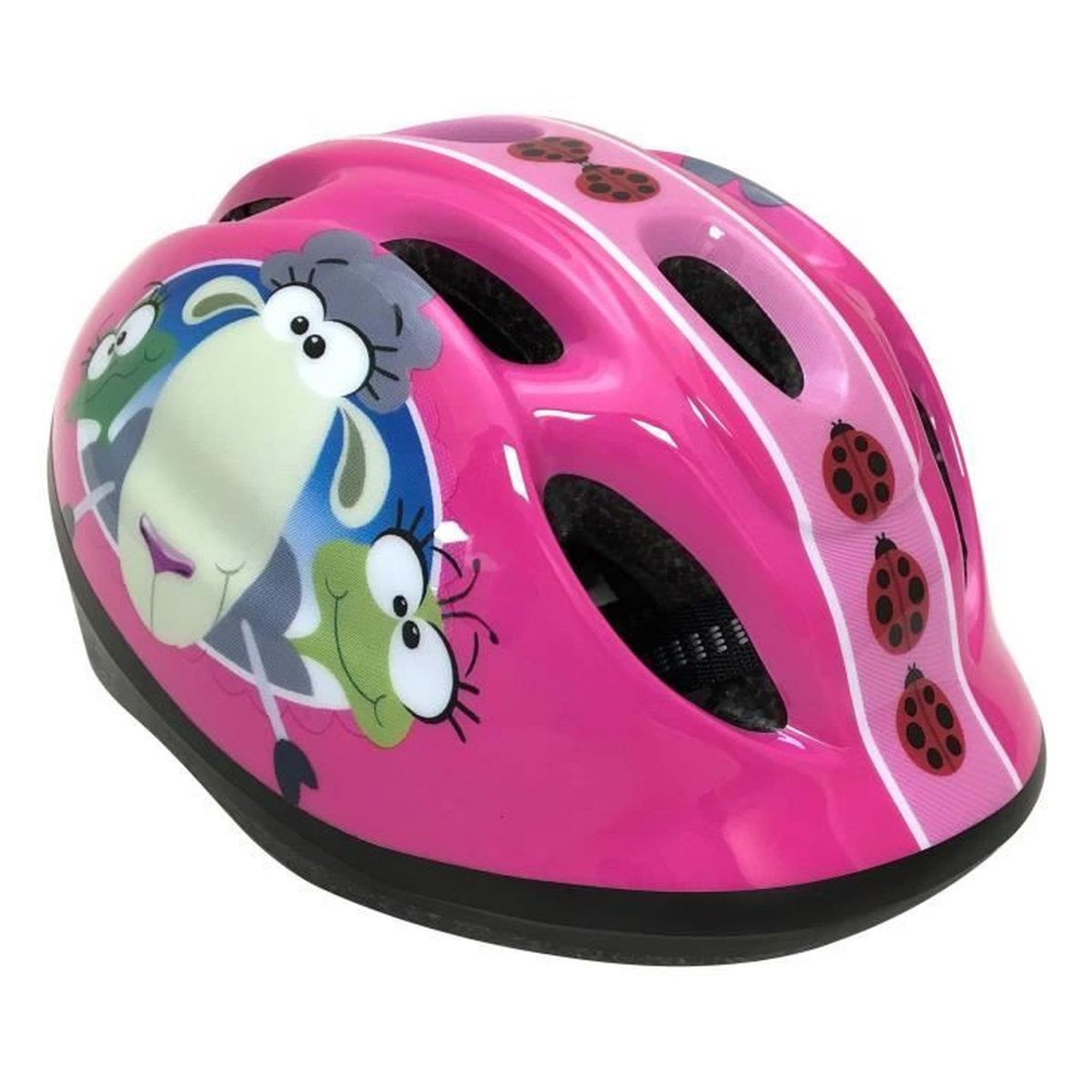 Voir la diapositive 3 : Casque + Coudières/Genouillères Rose, Animaux de la ferme