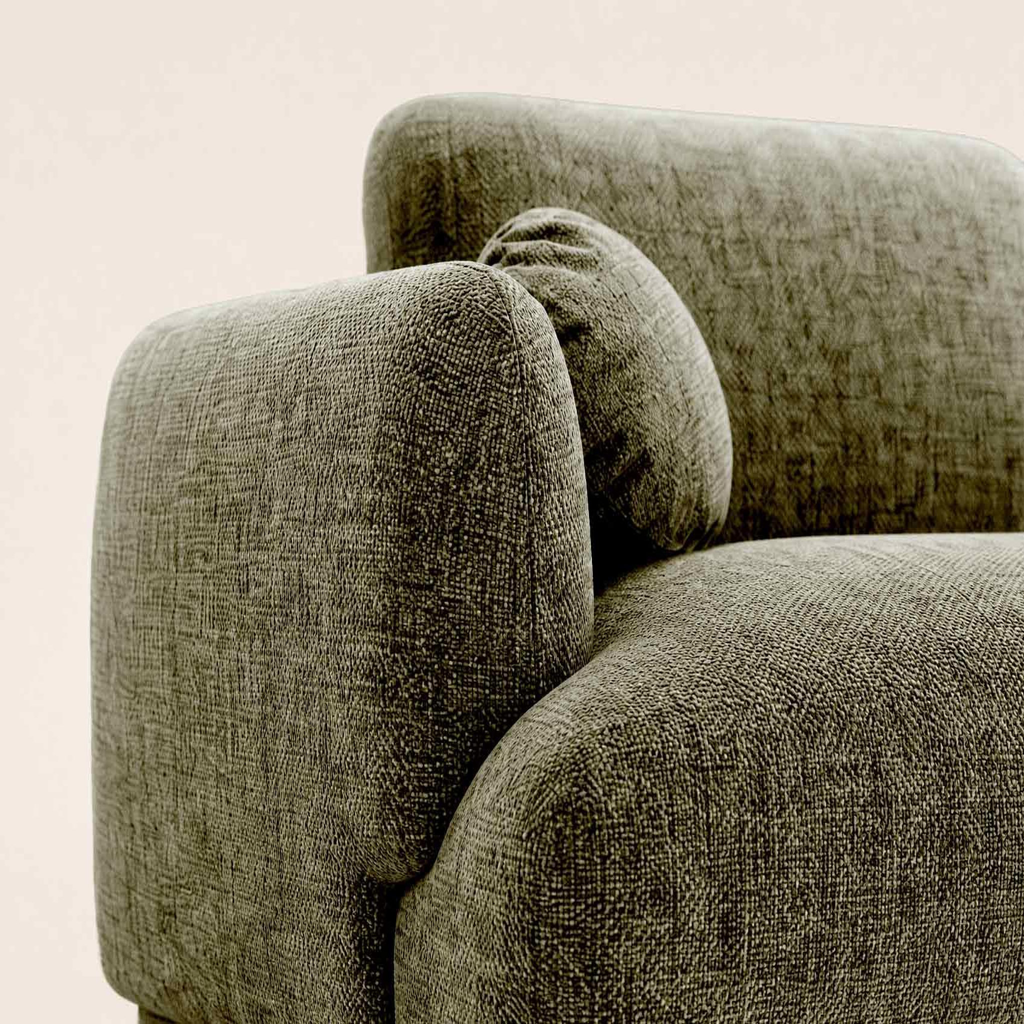 Voir la diapositive 4 : BEST MOBILIER Pietro - canapé droit 3 places en tissu texturé