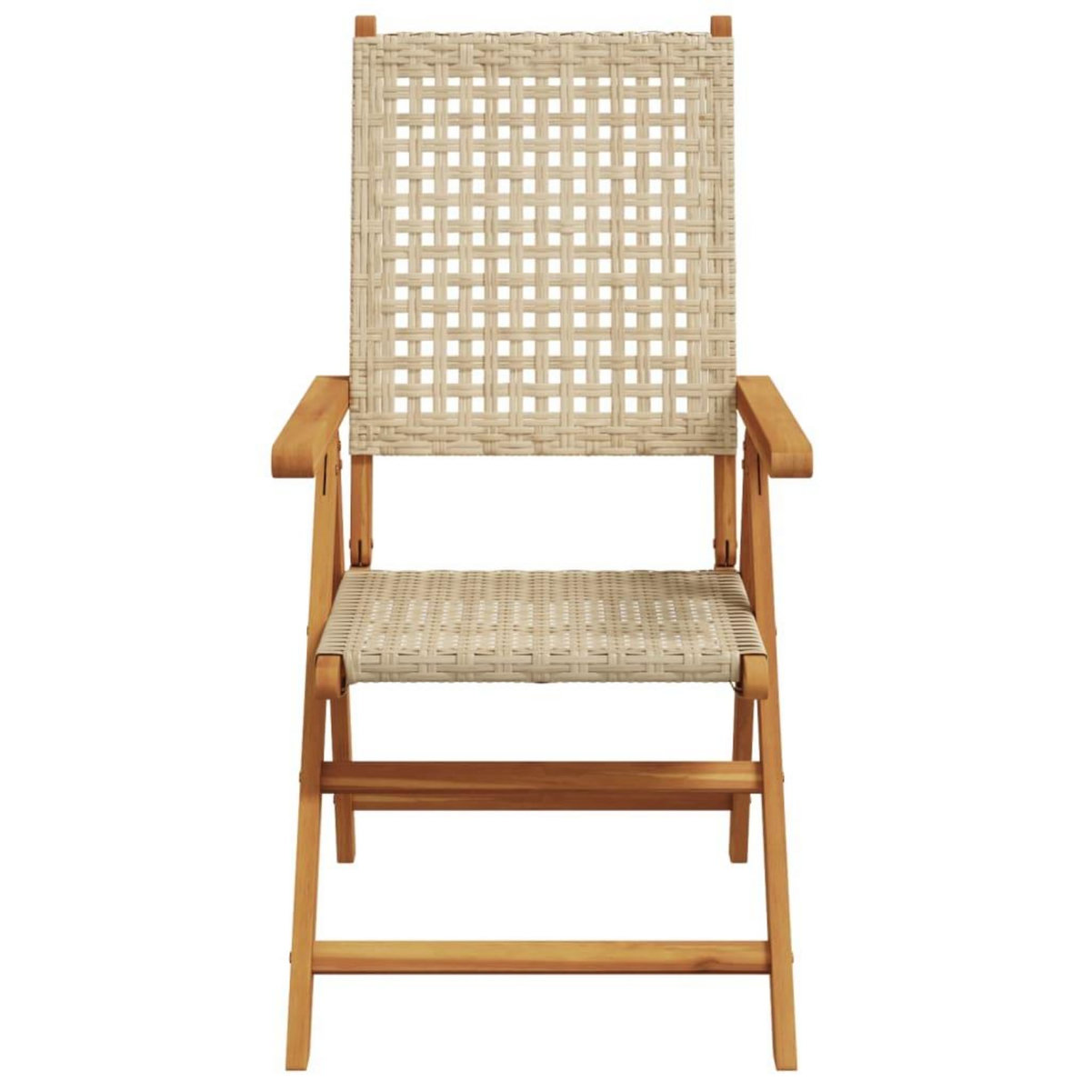 VIDAXL Ensemble a manger de jardin 7 pcs beige rotin et bois massif