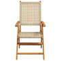 Voir la diapositive 4 : VIDAXL Ensemble a manger de jardin 7 pcs beige rotin et bois massif