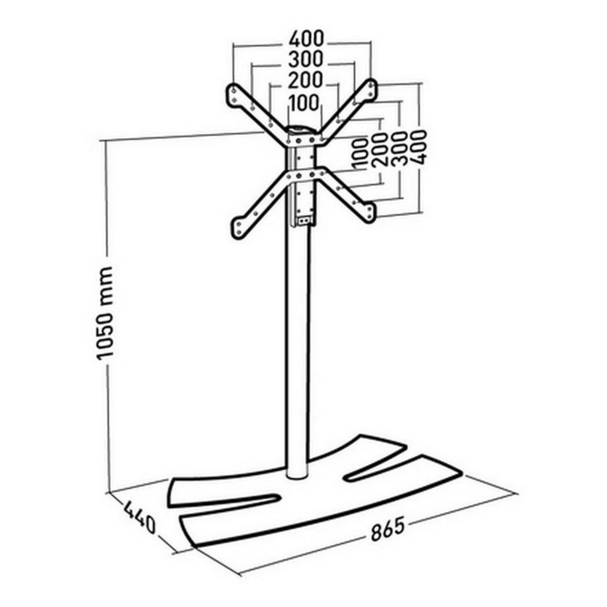 Erard Pied tv pour écran 30 à 55 acier - 038142