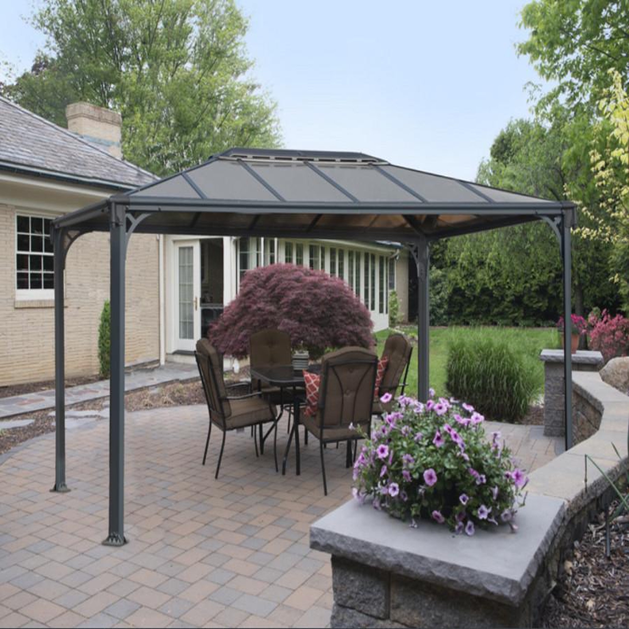 Palram Gazébo tonnelle 10.6m² gris anthracite - 705231