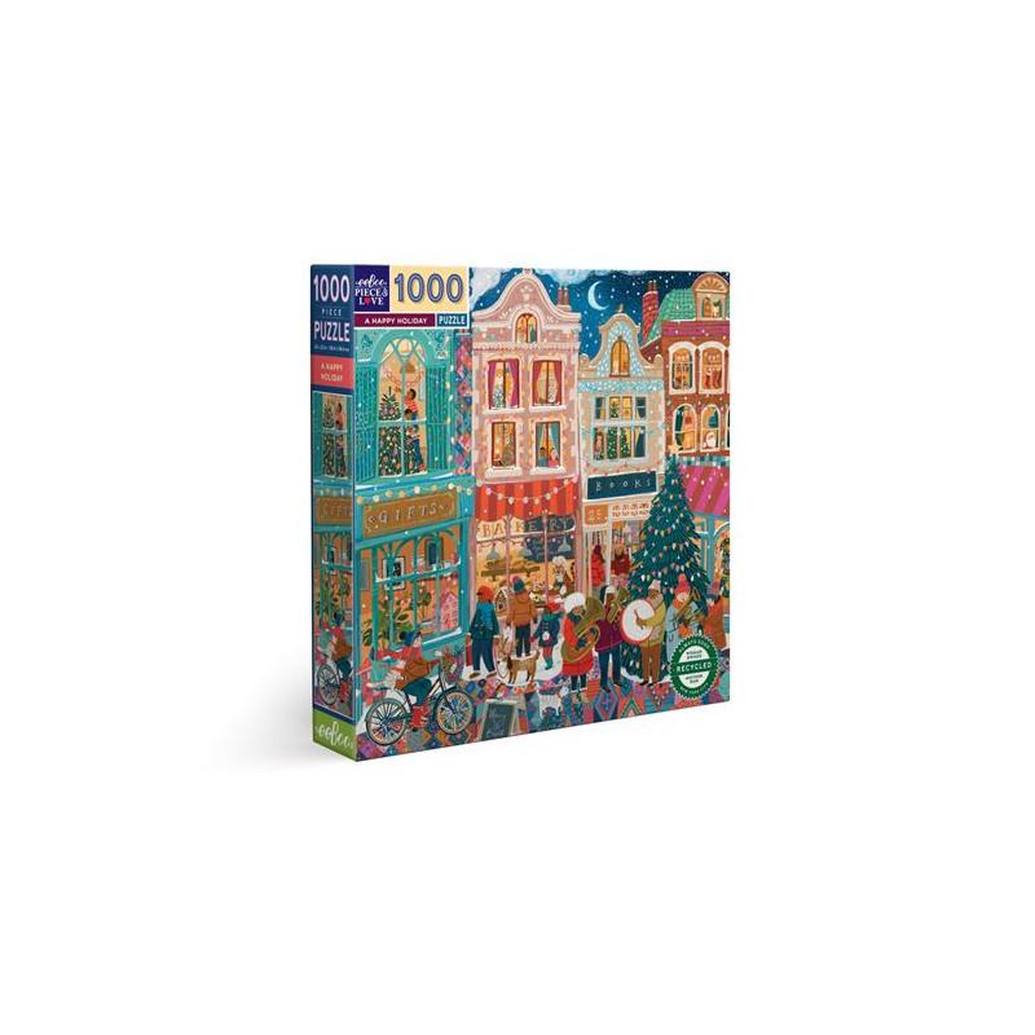 Eeboo Puzzle 1000 pièces Joyeuses Fêtes – Ambiance festive – Adulte – Eeboo