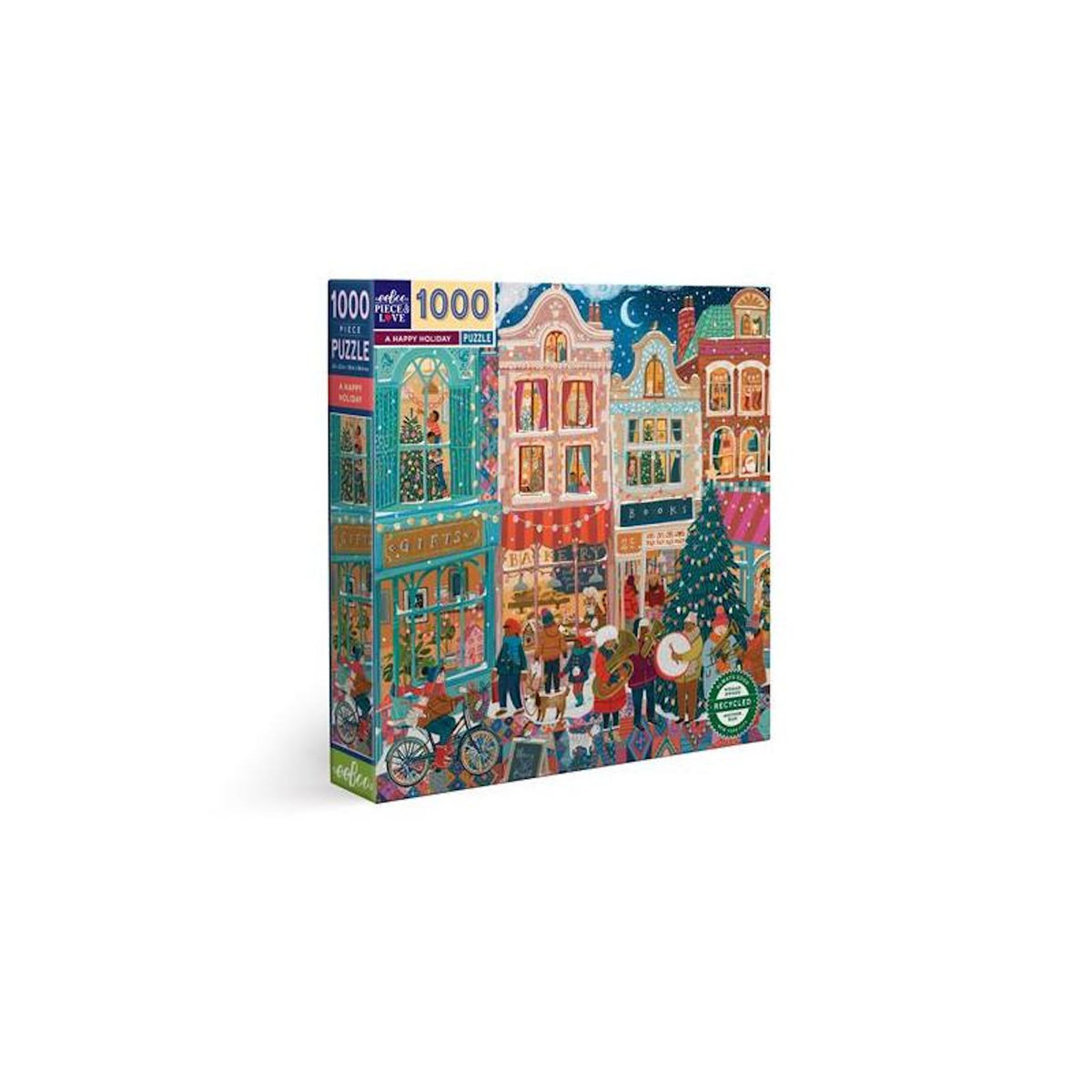 Eeboo Puzzle 1000 pièces Joyeuses Fêtes – Ambiance festive – Adulte – Eeboo