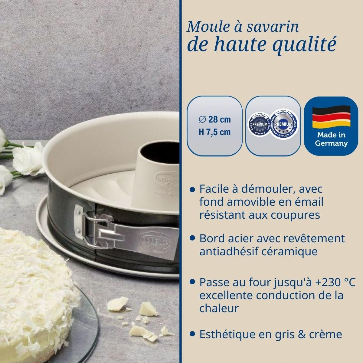 DR.OETKER Moule à manqué et à savarin double fond 28 cm Dr.Oetker Back Trend