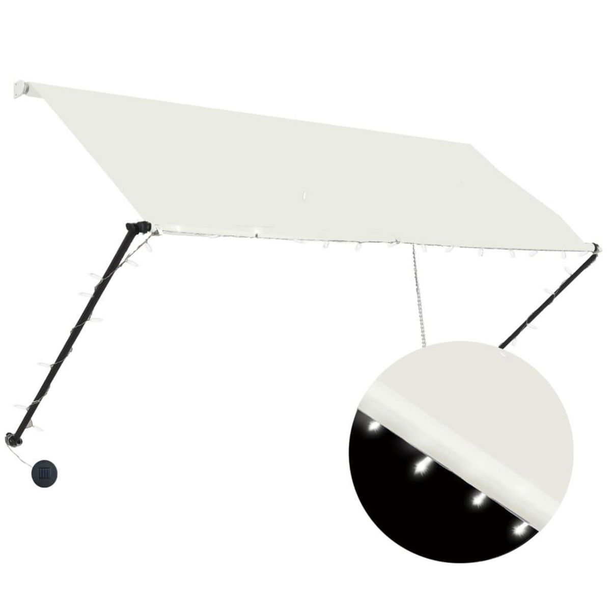 VIDAXL Auvent retractable avec LED 250x150 cm Creme