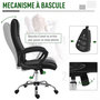 Voir la diapositive 6 : HOMCOM HOMCOM Fauteuil de bureau à roulettes chaise manager ergonomique pivotante hauteur réglable lin noir