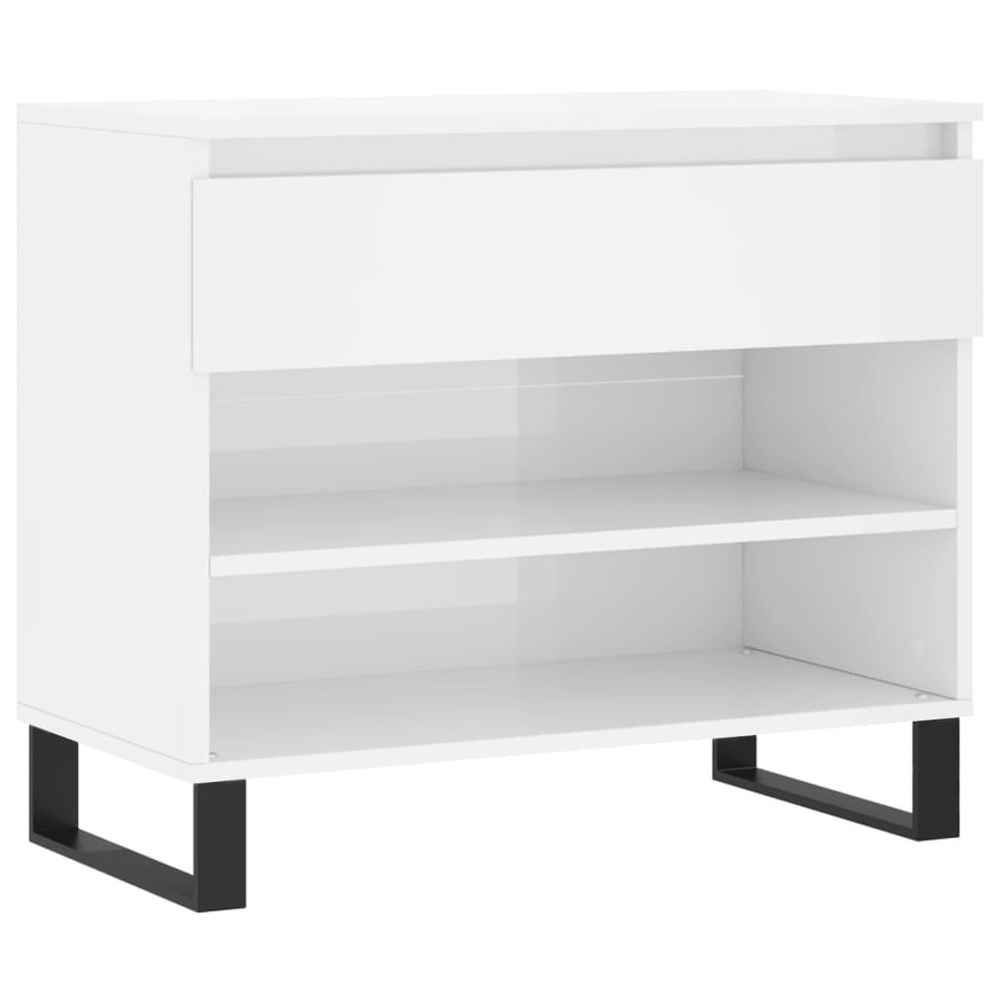 Voir la diapositive 2 : VIDAXL Armoire a chaussure Blanc brillant 70x36x60 cm Bois ingenierie